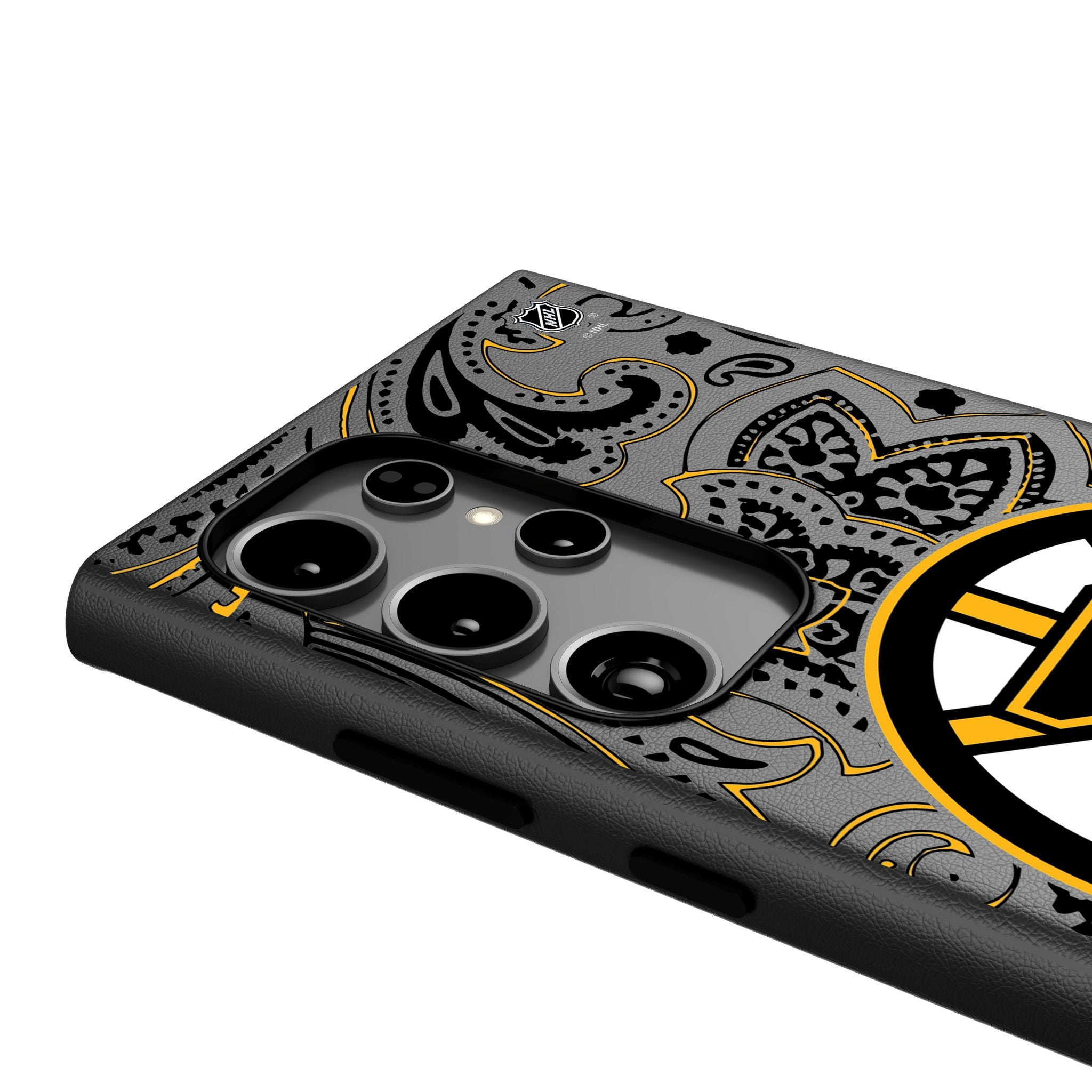 Boston Bruins Paisley MagSafe Compatible Phone Case for Samsung Galaxy S23/S22/S21 - Durable Protective Cover with Magnetic Alignment for Wireless Charging - Perfect for Hockey Fans & Game Day Accessories