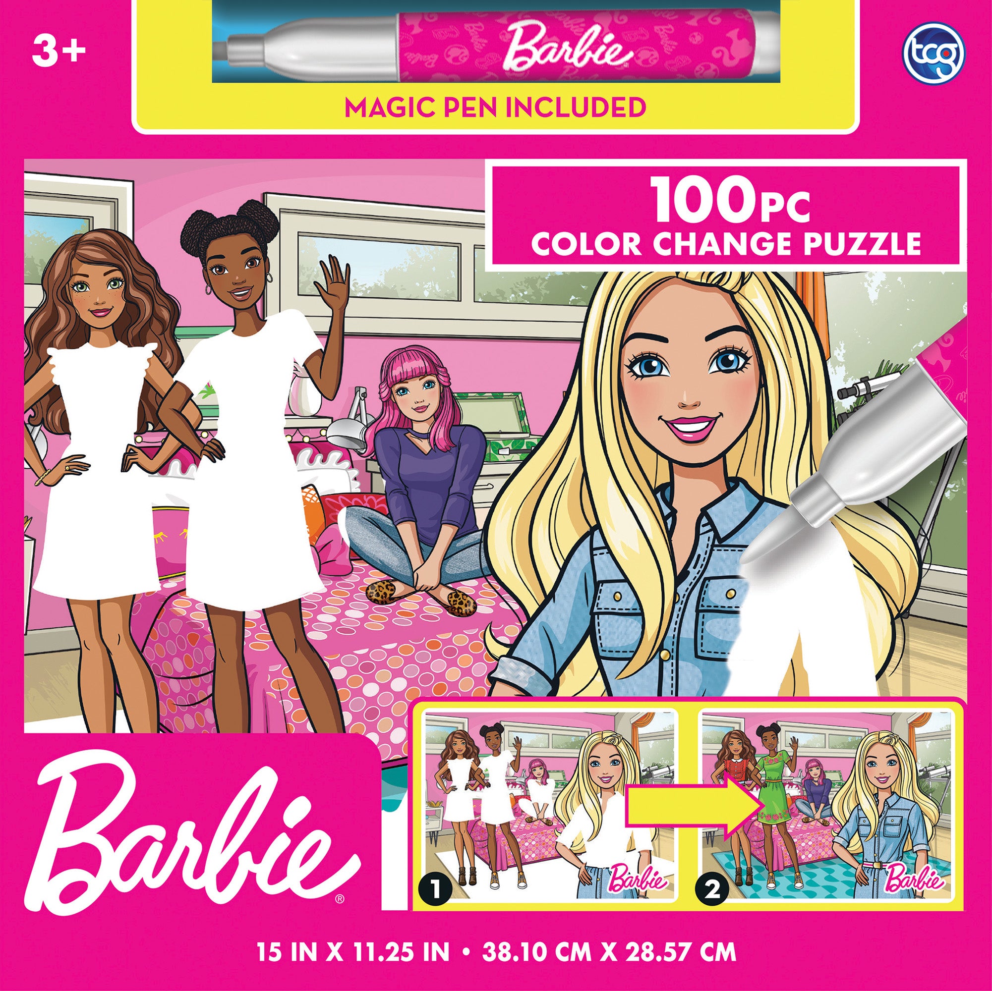 Barbie Color Surprise 100-Piece Jigsaw Puzzle for Kids - Fun Educational Toy for Family Game Night & Birthday Gifts