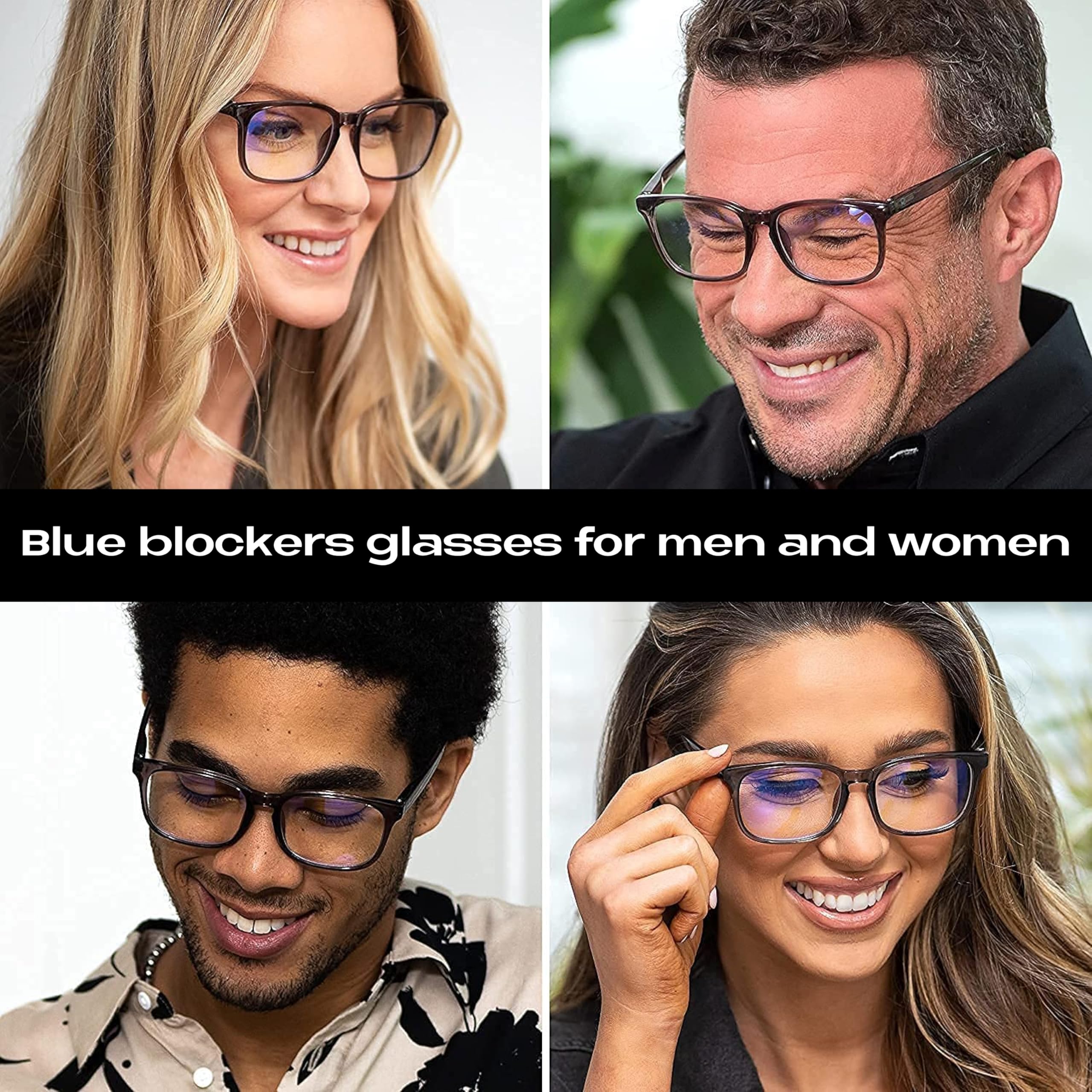 Readerest Blue Light Blocking Reading Glasses - 2.00 Magnification Computer Eyeglasses with Anti-Glare & UV Protection - Thin Reflective Lens for Men & Women (Charcoal) - Reduce Eye Strain for Work, Gaming & Digital Screen Use
