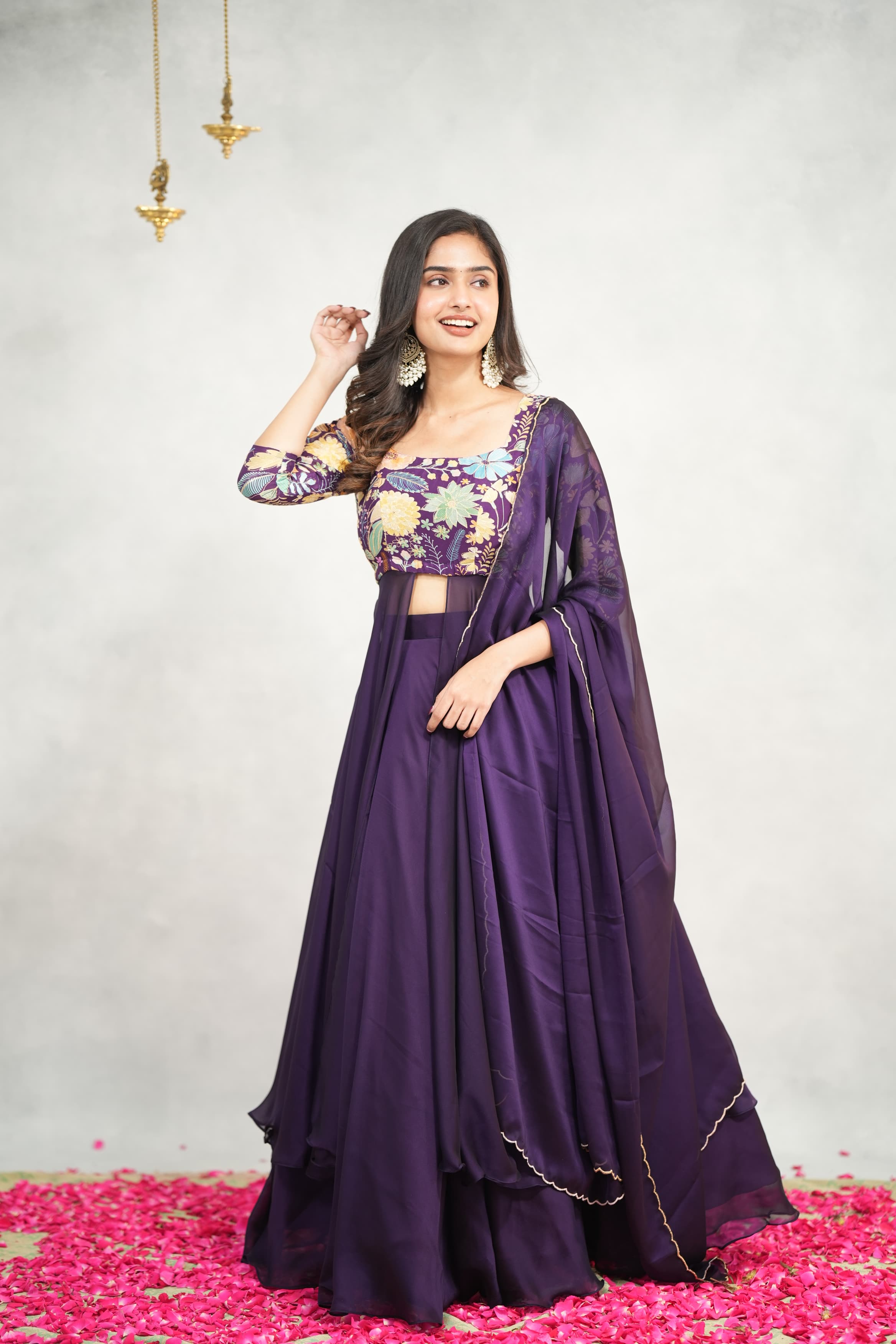 Manisha Series 3 Premium Slit Anarkali Dress with Skirt - Elegant Indian Ethnic Wear for Weddings & Festivals