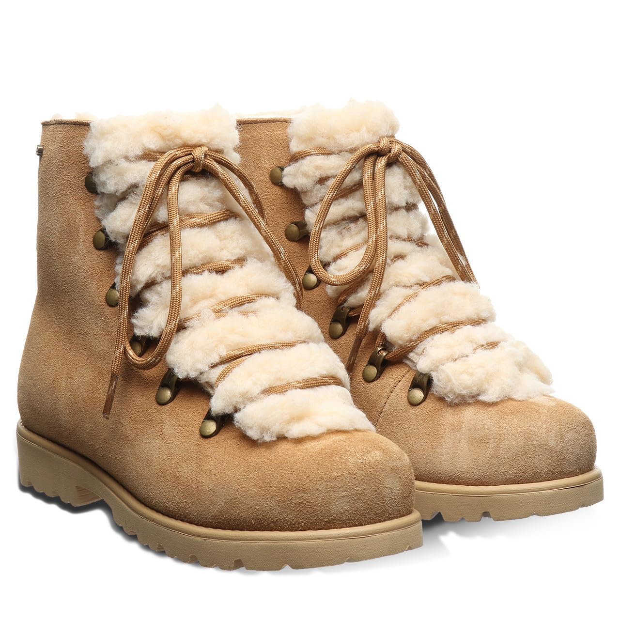 BEARPAW Women's Alisa Suede Lace-Up Boots - Lightweight Comfortable Winter Boots for Casual Wear & Outdoor Activities