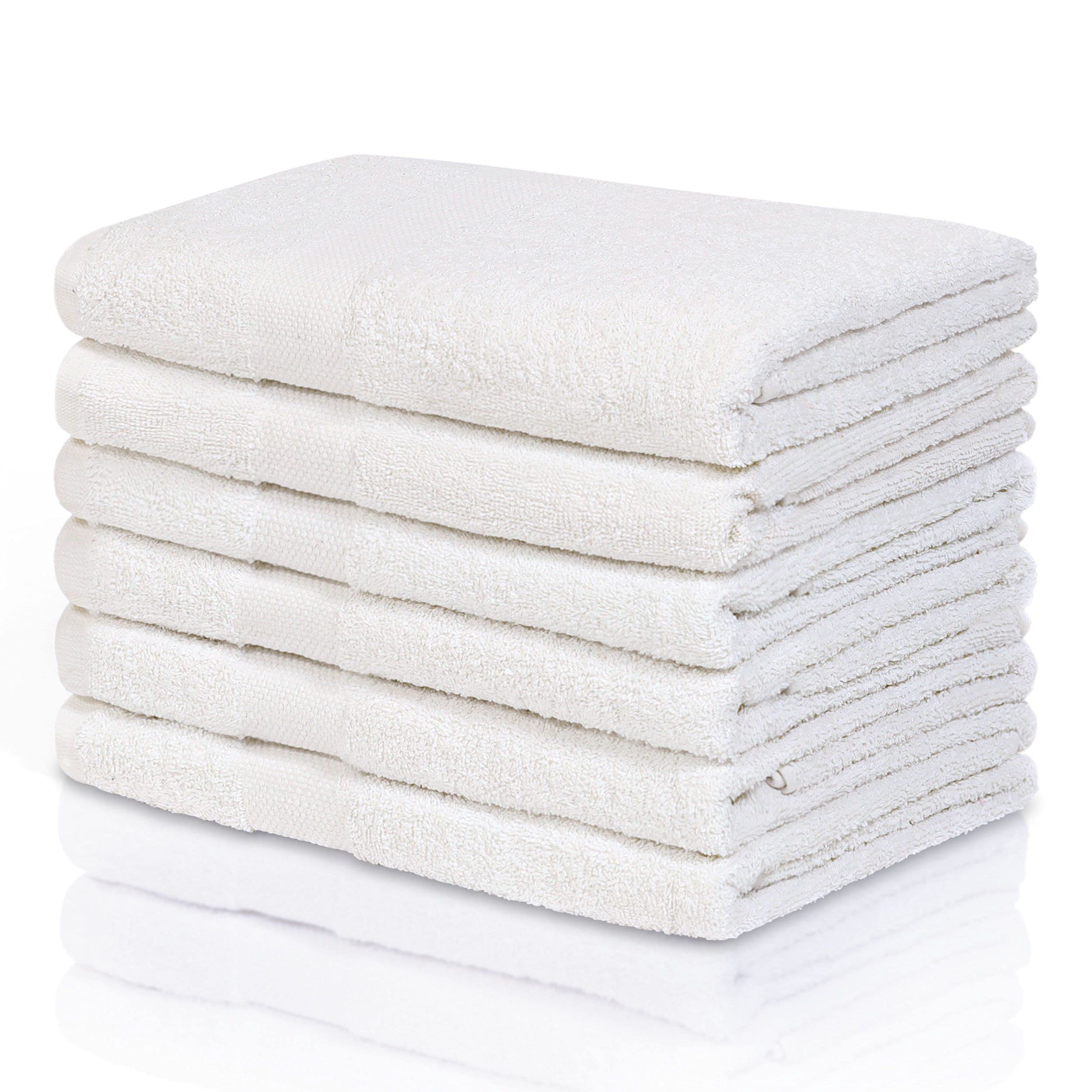 Simpli-Magic 79404 White Bath Towels 25x50 Inches - Lightweight, Highly Absorbent & Quick Drying Pool, Spa & Gym Towels - Perfect for Swimming, Workout & Relaxation