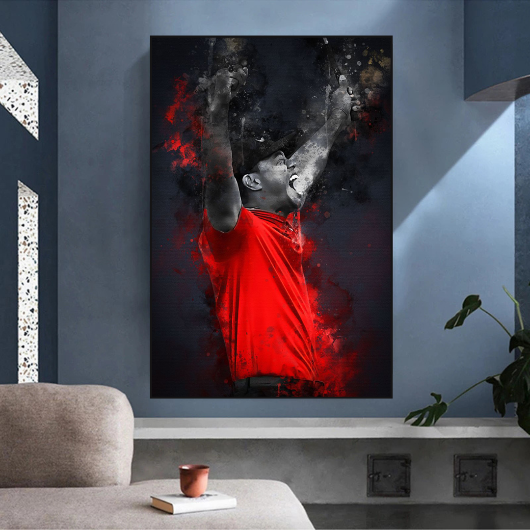 Tiger Woods Canvas Wall Art - Premium Golf Decor for Home & Office - Inspiring Sports Memorabilia for Fans & Collectors