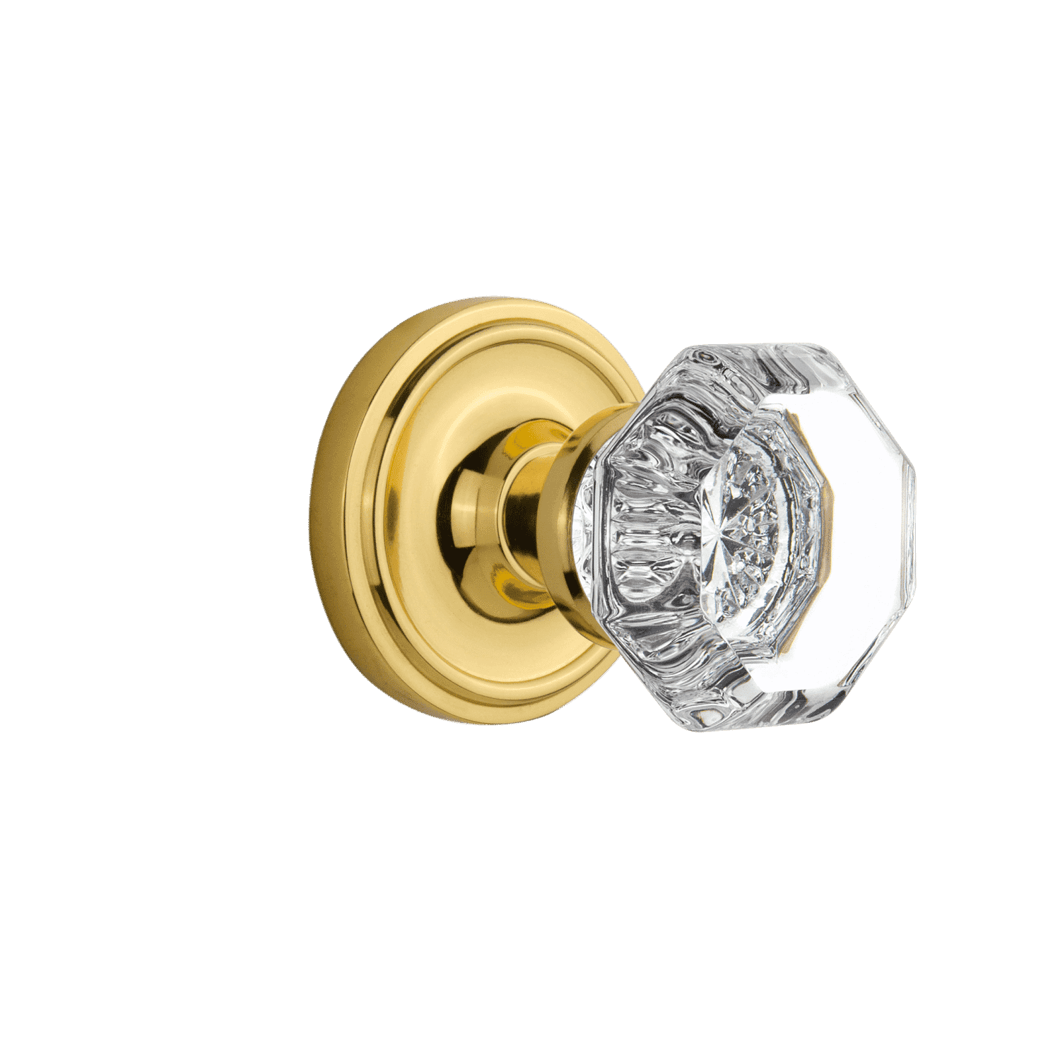 Vintage Rosette with Waldorf Knob in Polished Brass - Elegant Cabinet & Drawer Hardware for Bedroom, Kitchen, and Bathroom Furniture