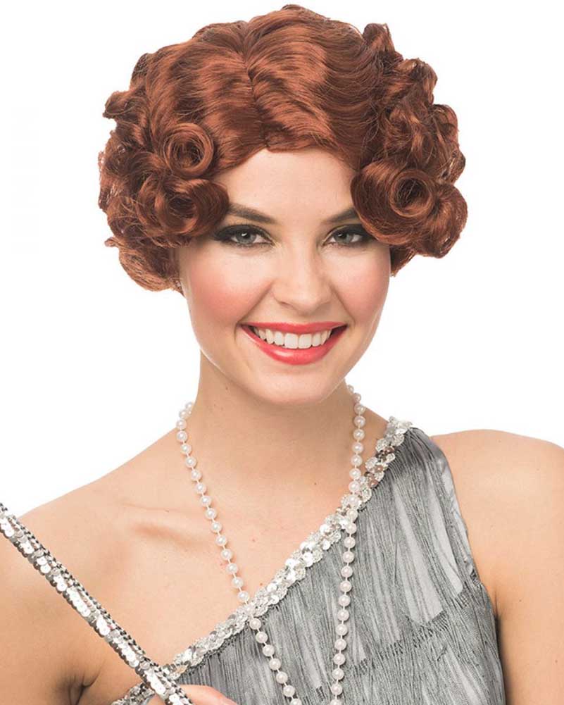 20s Vintage Daisy Flapper Short Auburn Wig for Women - 1920s Gatsby Party Costume, Halloween, Cosplay & Themed Events
