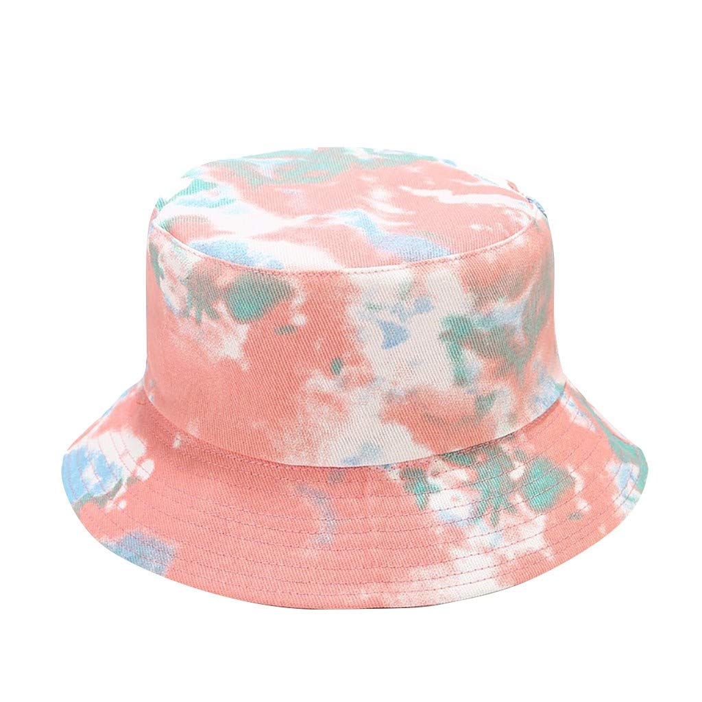 Tie-Dyed Sun Print Foldable Summer Visor Hats for Men & Women - Breathable Fisherman Bucket Cap for Outdoor Activities, Beach, Hiking, and Travel