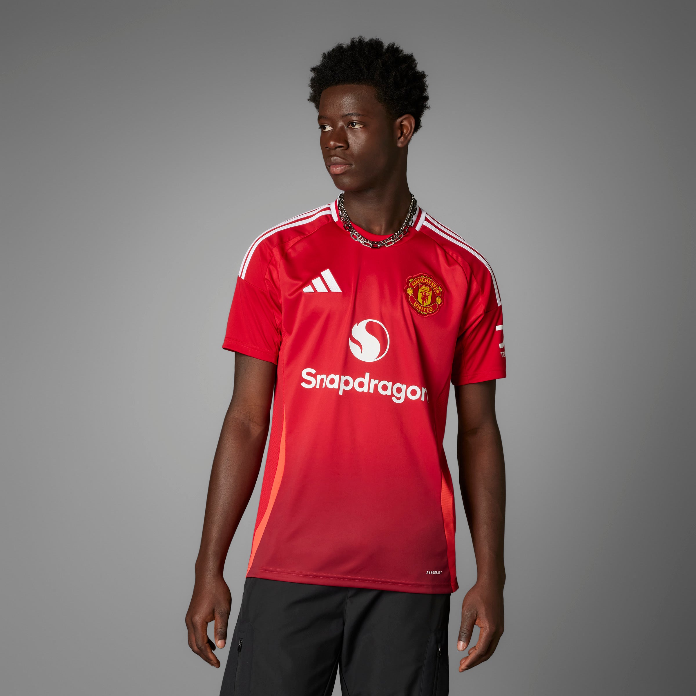 Adidas Manchester United 24/25 Home Short Sleeve Soccer Jersey - Authentic Football Shirt for Men & Women - Perfect for Match Day, Training & Fan Support