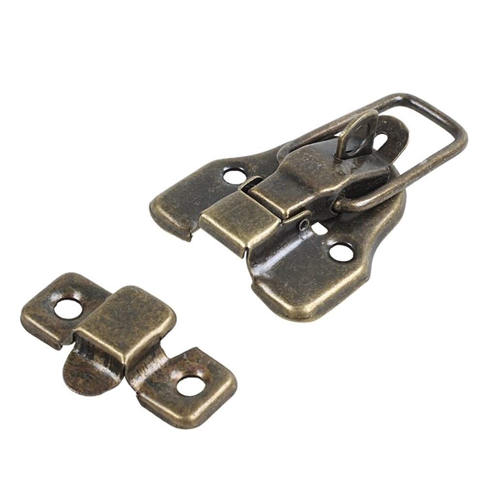 Duckbilled Metal Toggle Latch Catch - Bronze Tone Cabinet Box Hasp Lock (Brown) for Toolbox, Storage Cases & Industrial Equipment - Secure Fastening Solution