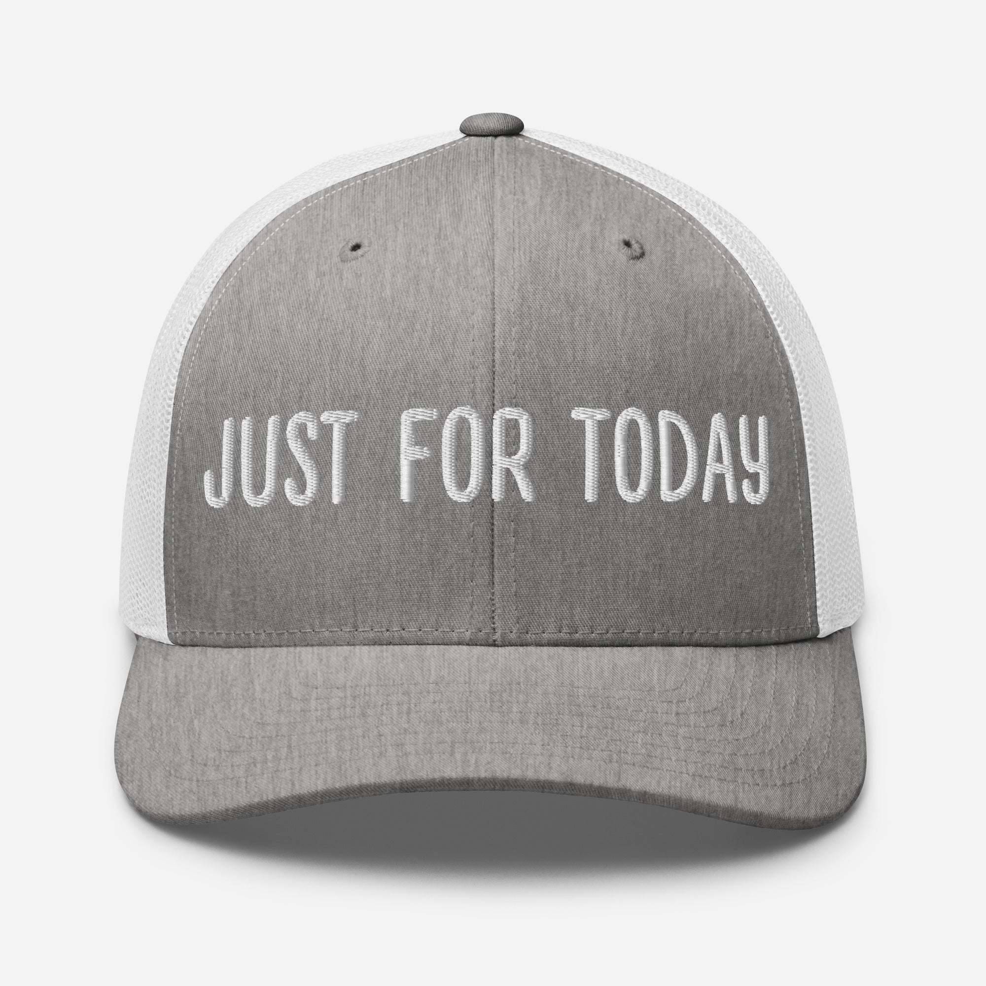 JUST FOR TODAY Embroidered Trucker Hat - Stylish Adjustable Snapback Cap for Men & Women - Perfect for Outdoor Activities, Sports, and Casual Wear