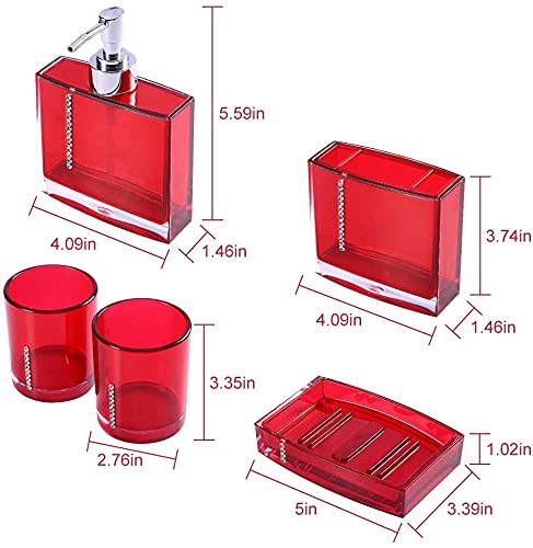 Luxury Acrylic Bathroom Set - 5pcs Vanity Organizer for Home Decor