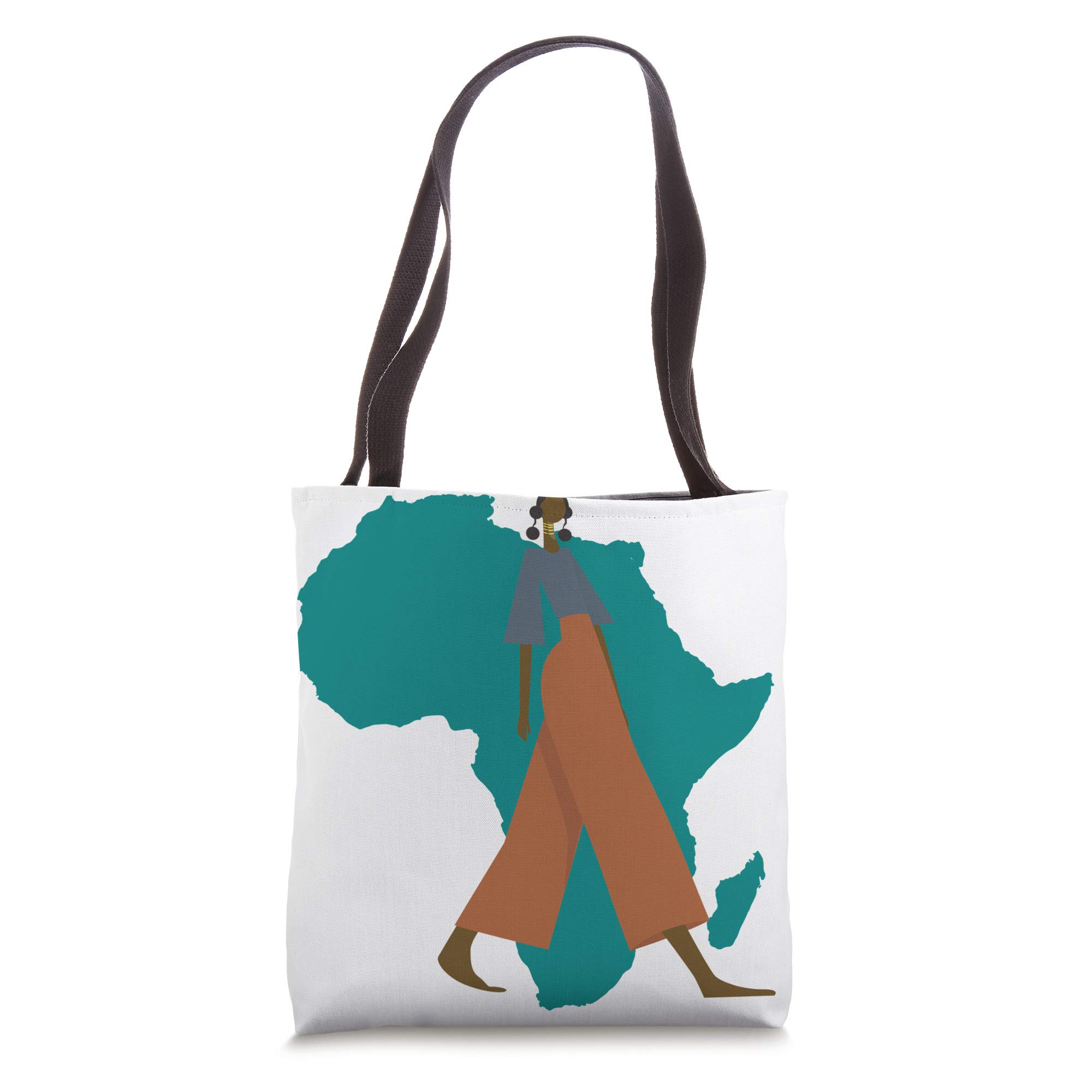 African Queen Beautiful Souls Africa Map Tote Bag - Stylish & Durable Canvas Shopping Bag for Travel, Beach, Work & Everyday Use