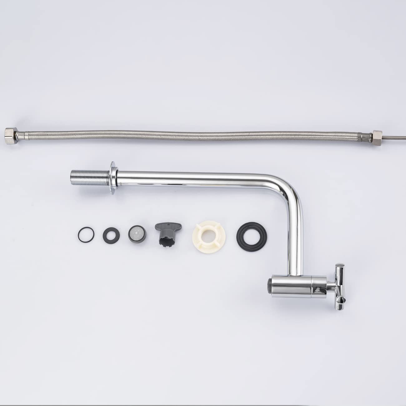 Tondiy Single Handle Deck Mount Bathroom Sink Faucet - Cold Water Only, Solid Brass Construction, Removable Aerator, Easy Installation, Chrome Finish for Modern Bathroom & Vanity Decor