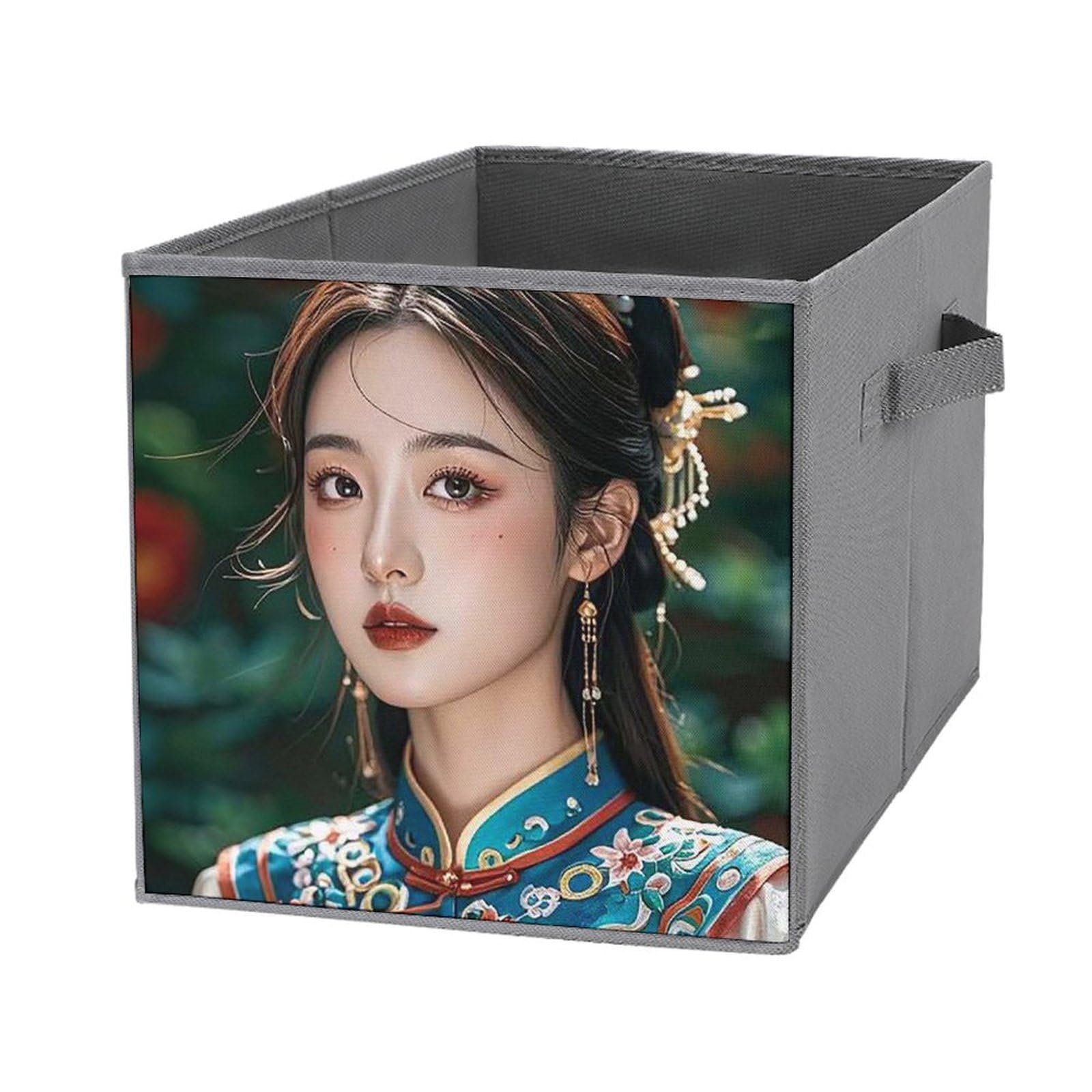 1PCS Foldable Storage Bins - Large Capacity Storage Box with Handle, Tang Dynasty Princess Printed Organizer for Playroom, Office & Home Organization | Perfect for Toys, Books & Clothes Storage