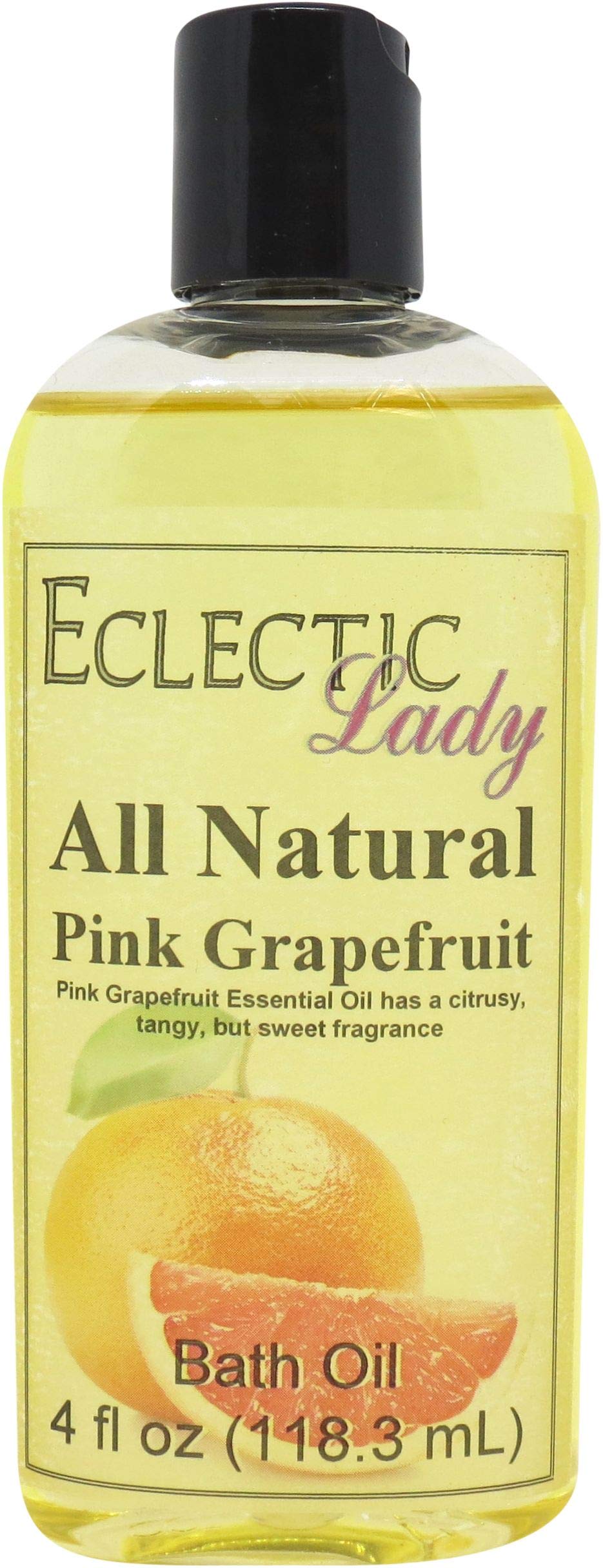 Eclectic Lady Pink Grapefruit Scented Bath Oil - Relaxing & Moisturizing Body Oil for Dry, Rough & Sensitive Skin - Daily Nourishing Shower Oil (4 oz) - Perfect for Spa Nights, Self-Care Routines & Stress Relief