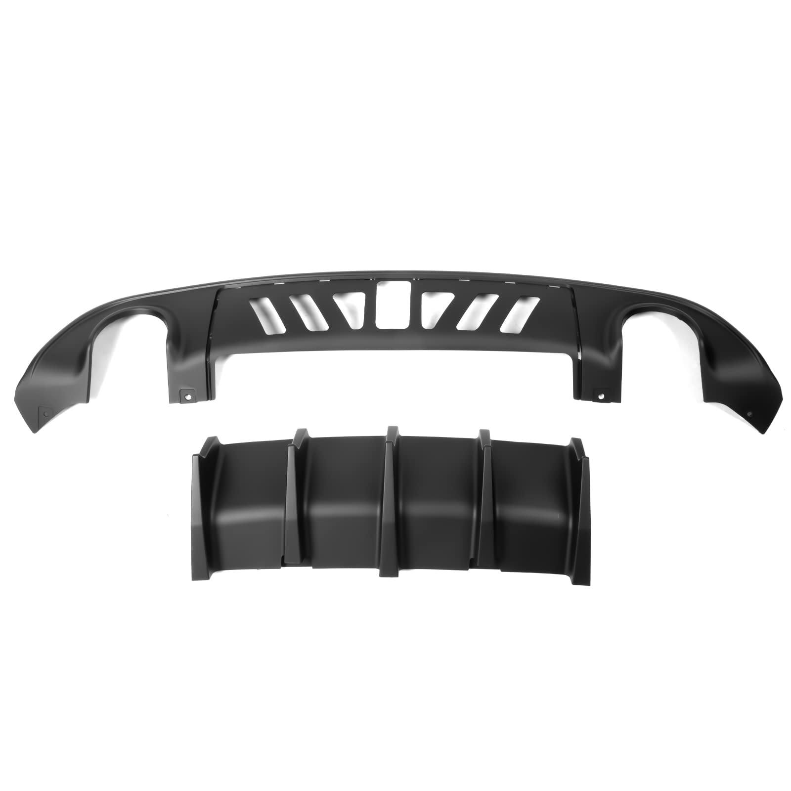 FREEMOTOR802 Rear Bumper Diffuser Compatible with 2015-2023 Dodge Charger | IKON V2 Style Matte Black Lip Kit (2PC) | PP Material Shark Fin Design | Enhances Sporty Look & Protects Bumper
