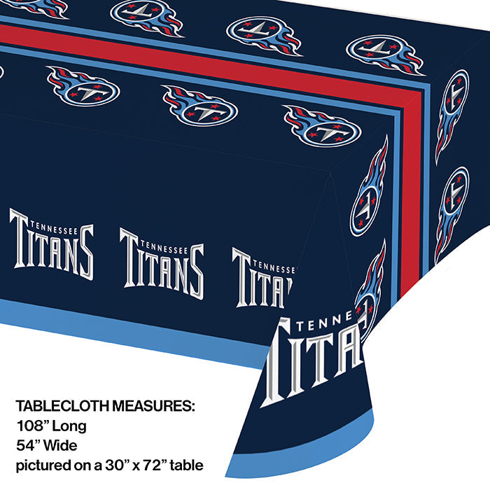 12-Piece Bulk Tennessee Titans Table Covers - Waterproof NFL Team Party Decorations for Game Day, Tailgating & Home Gatherings