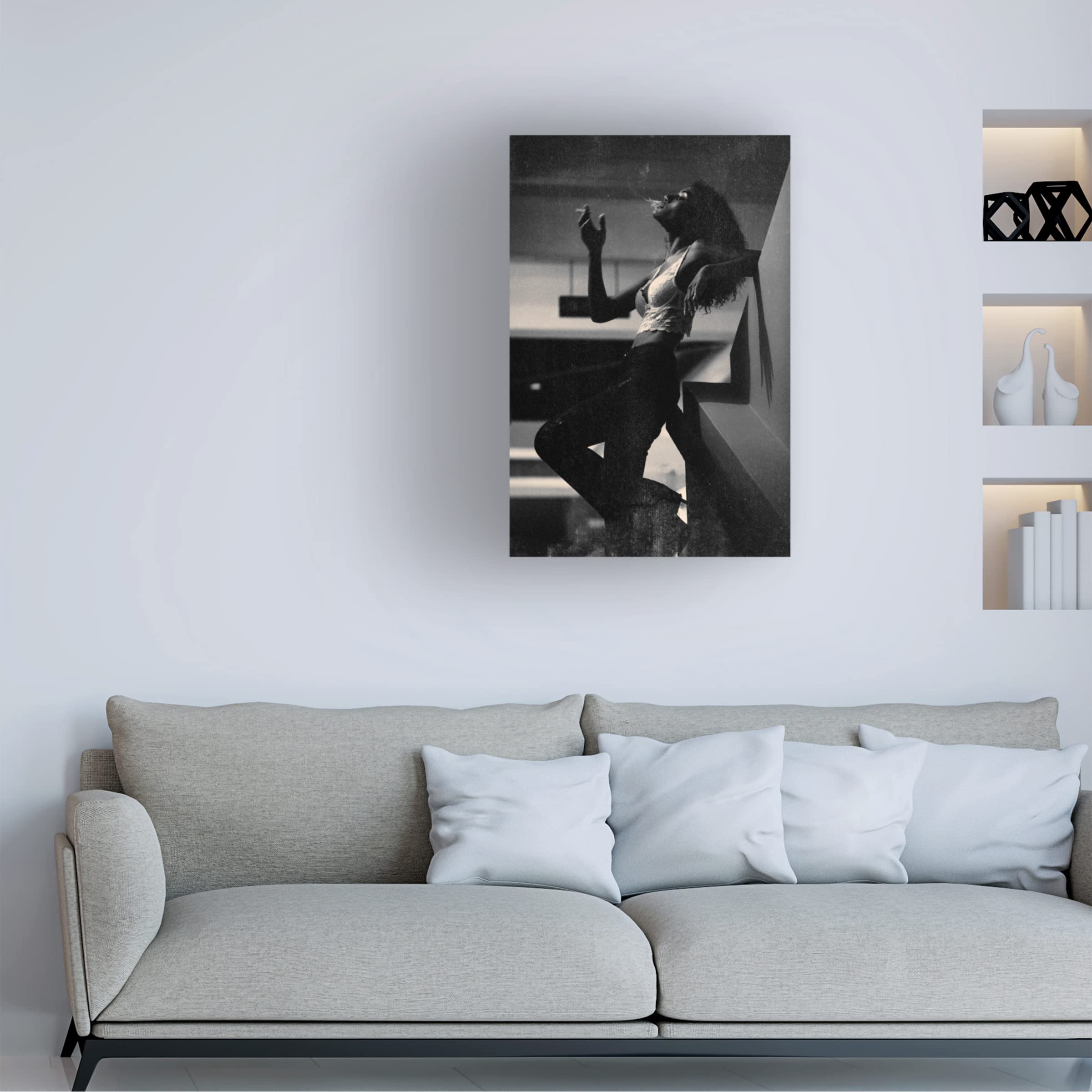 Trademark Fine Art 'Smoking' Canvas Wall Art Print by Mehdi Mokhtari - Modern Home Decor for Living Room, Bedroom & Office