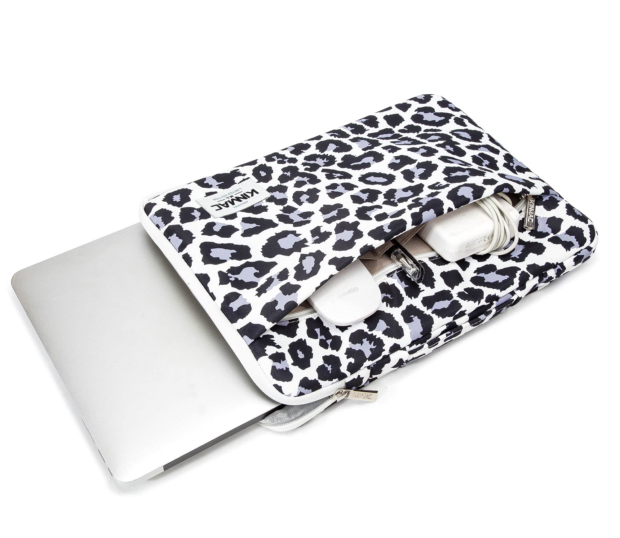 360° Waterproof Laptop Sleeve Case for MacBook Pro 16 & 15-15.6 Inch - Shockproof Protective Bag with Handle (Leopard Print) - Perfect for Travel, Office & School Use