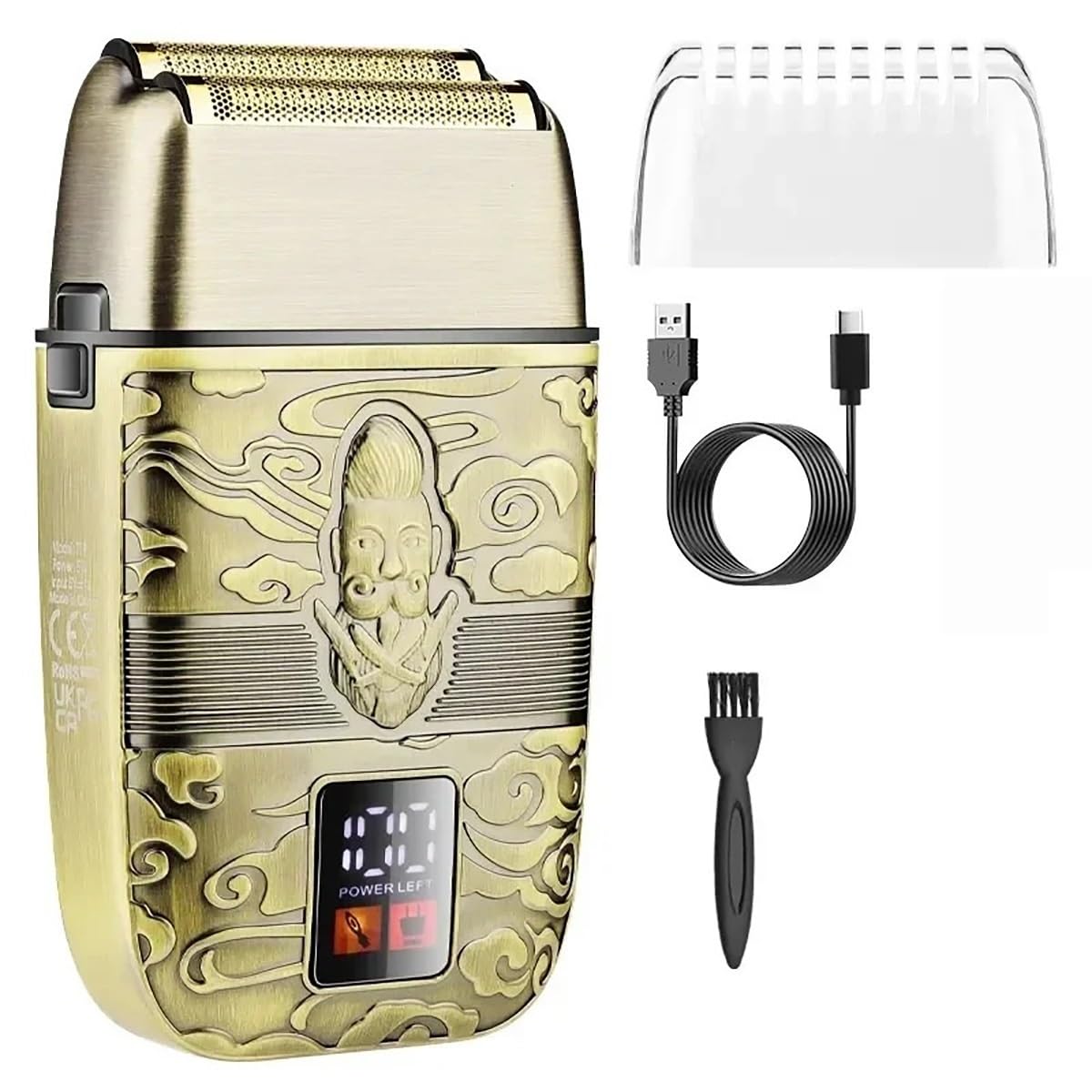 Professional Cordless Electric Razor for Men - 8800 RPM High Speed Rechargeable Foil Shaver with Metal Body, Precision Beard Trimmer & Hair Clipper - Perfect for Travel, Home & Office Grooming