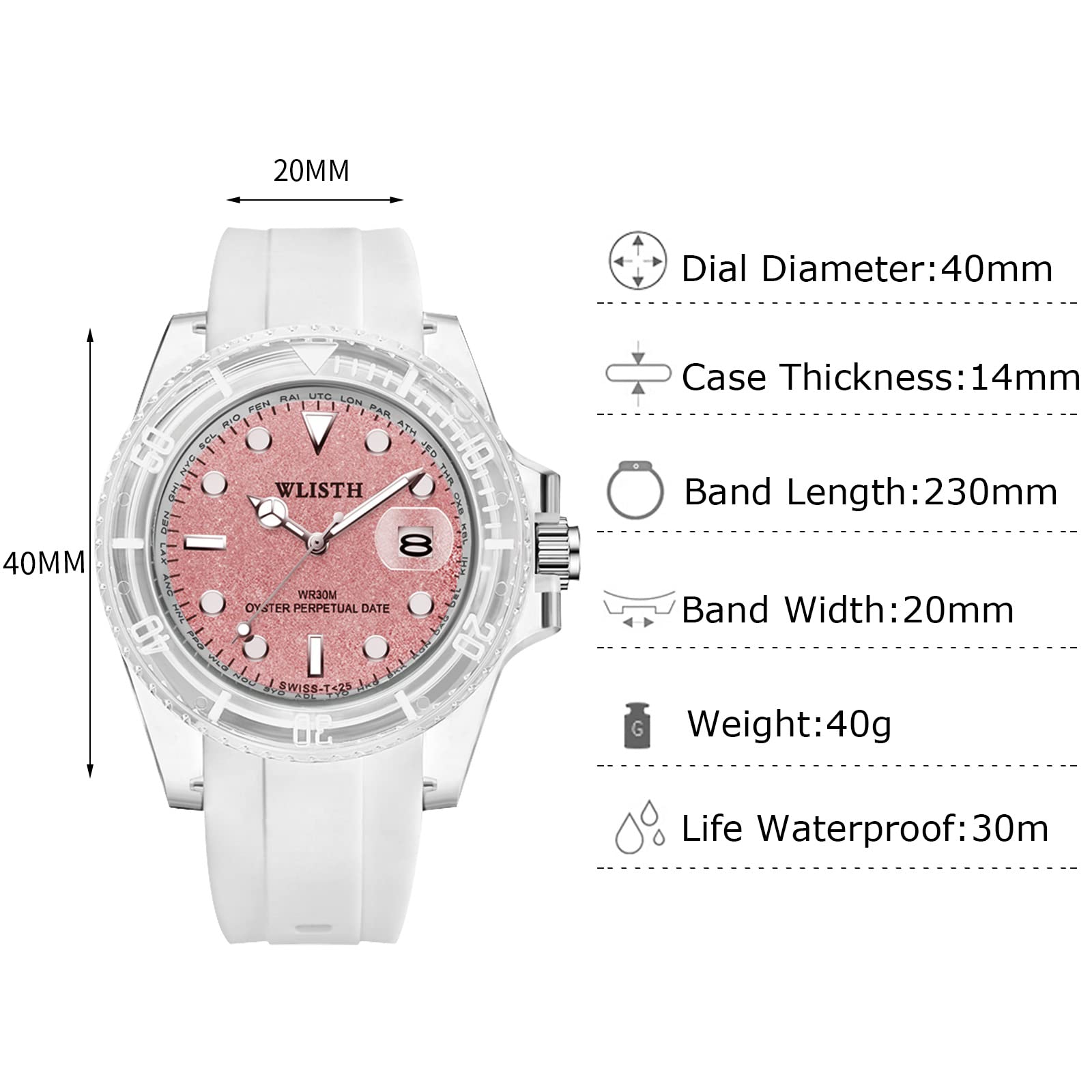 RORIOS Women's Waterproof Analog Watch - Fashion Sport Watch for Running & Swimming