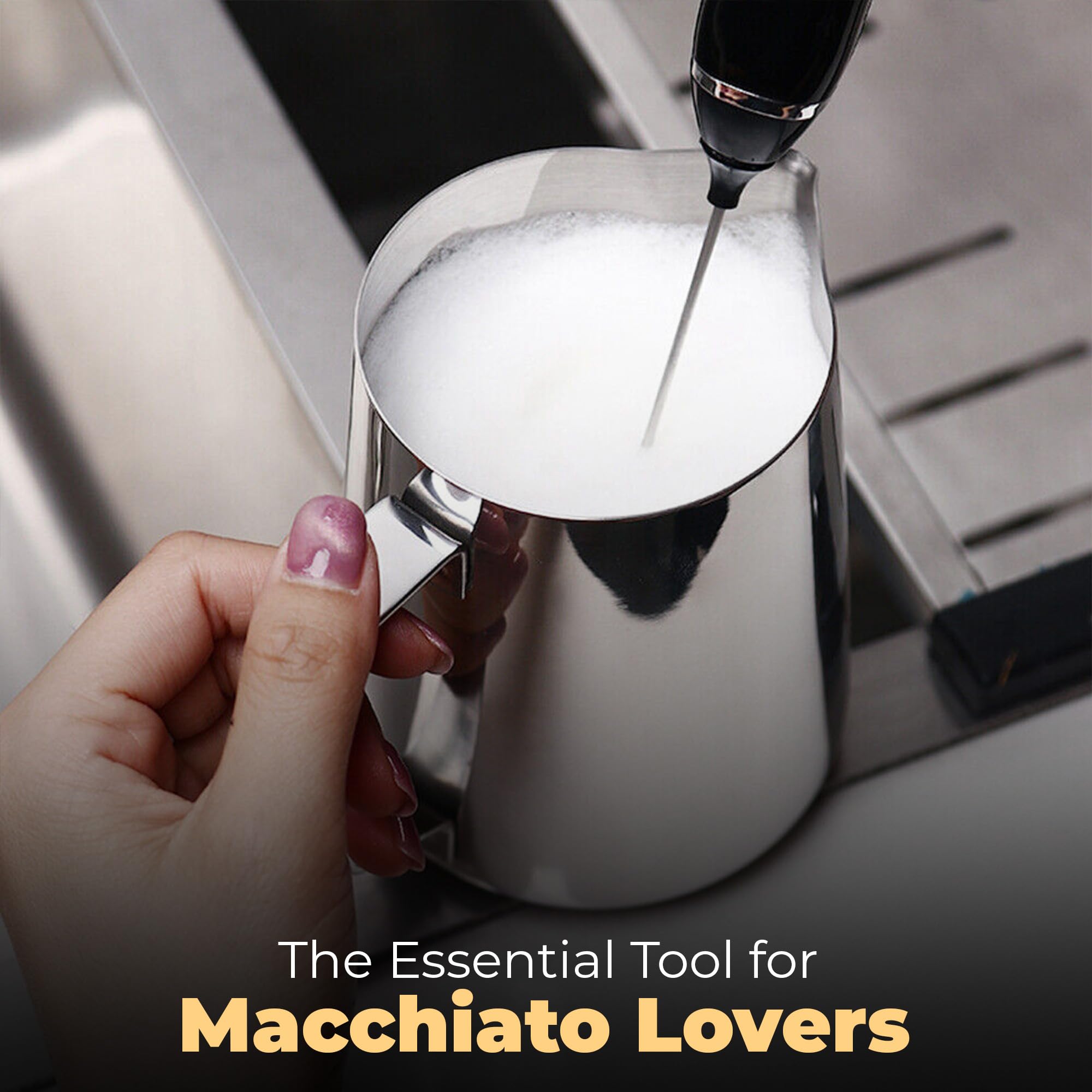Rattleware 32 oz Macchiato Milk Frothing Pitcher - Premium Stainless Steel for Latte Art, Home & Cafe Use | Perfect for Espresso, Cappuccino & Hot Chocolate Making