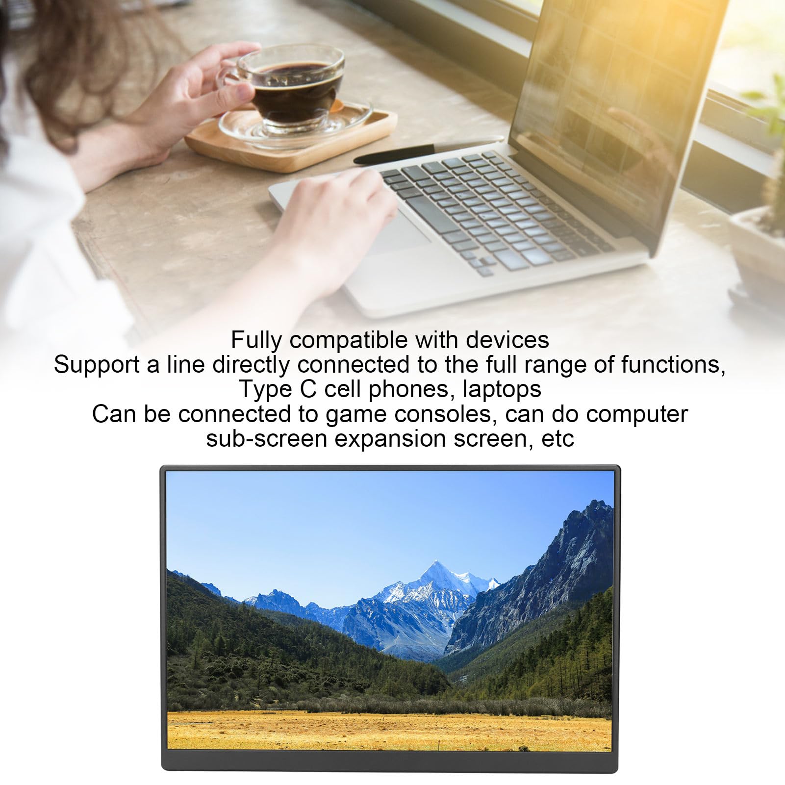 16 Inch 2.5K 144Hz Portable Gaming Monitor with IPS Display, 2560x1600 Resolution, 3ms Response Time, USB-C & HDMI Connectivity - Perfect for Travel, Laptop Extending, and Mobile Gaming On-The-Go