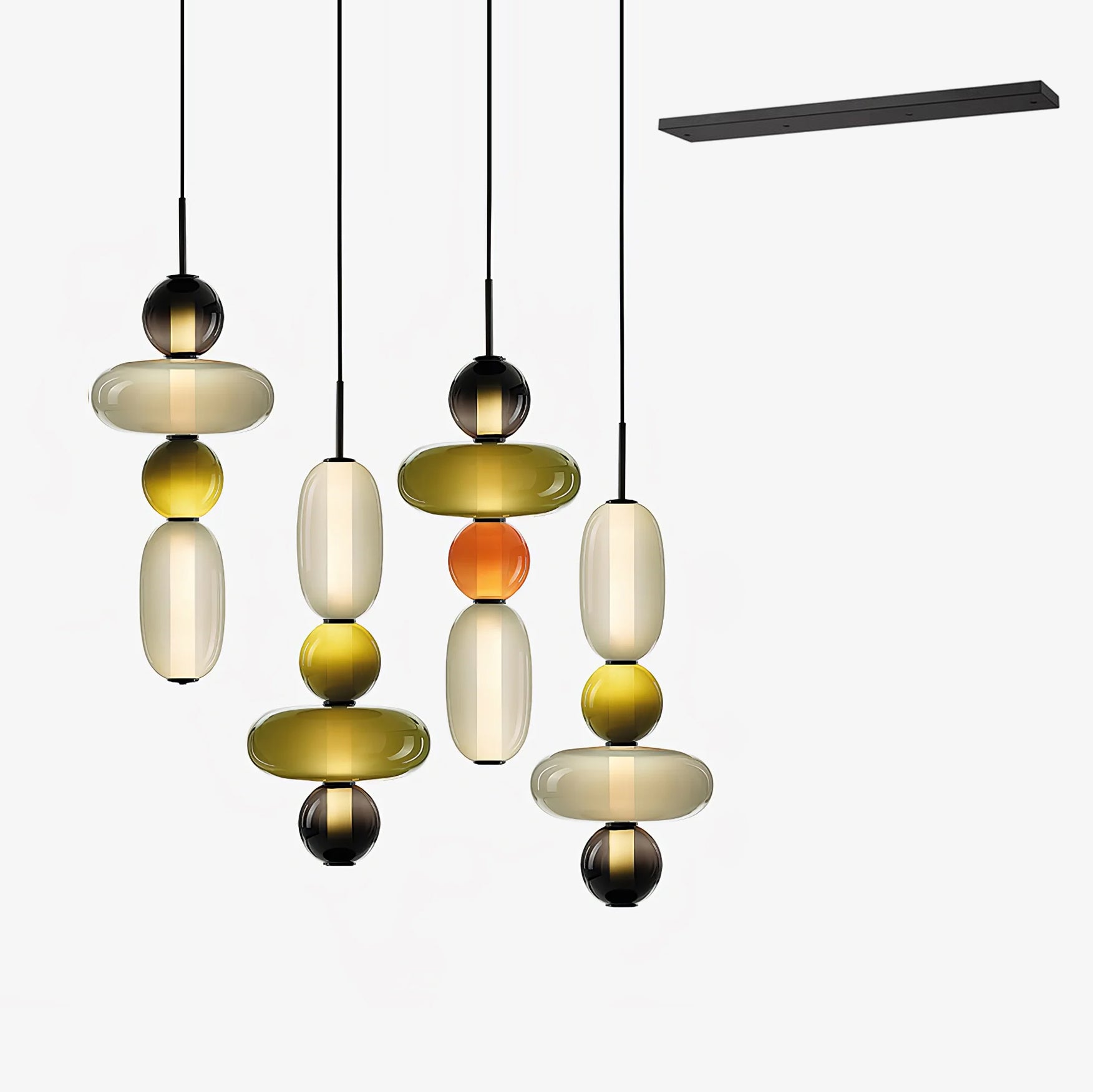 Stylish Candied Glass Pendant Light Fixture - Modern Hanging Chandelier for Dining Room, Kitchen Island & Bedroom Decor