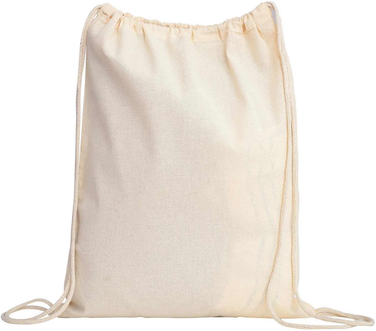 50 Pack Durable Cotton Canvas Drawstring Backpack Bags - 14