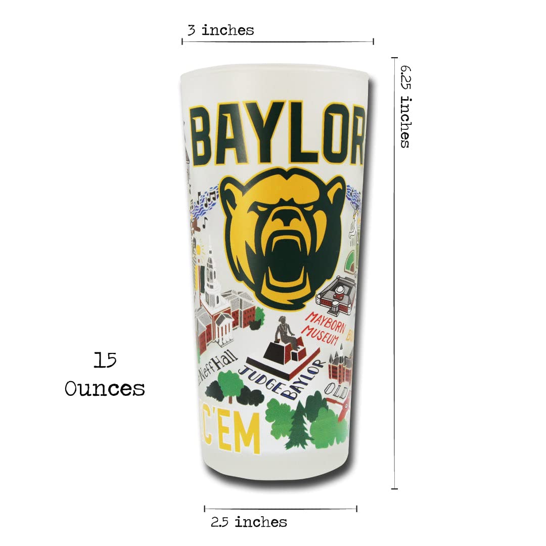 Baylor University 15oz Glass Tumbler - Dishwasher Safe Drinking Cup for BU Alumni & Fans - Perfect for Game Day, Kitchen Use & College Dorm Essentials
