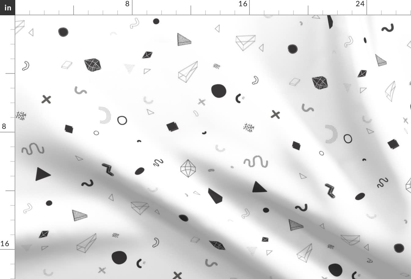 Bauhaus Memphis Geometric Print Minky Fabric - Black & White Shapes for Sewing Baby Blankets, Quilt Backing & Plush Toys | Soft Fat Quarter Home Decor Fabric for DIY Crafts & Nursery Projects