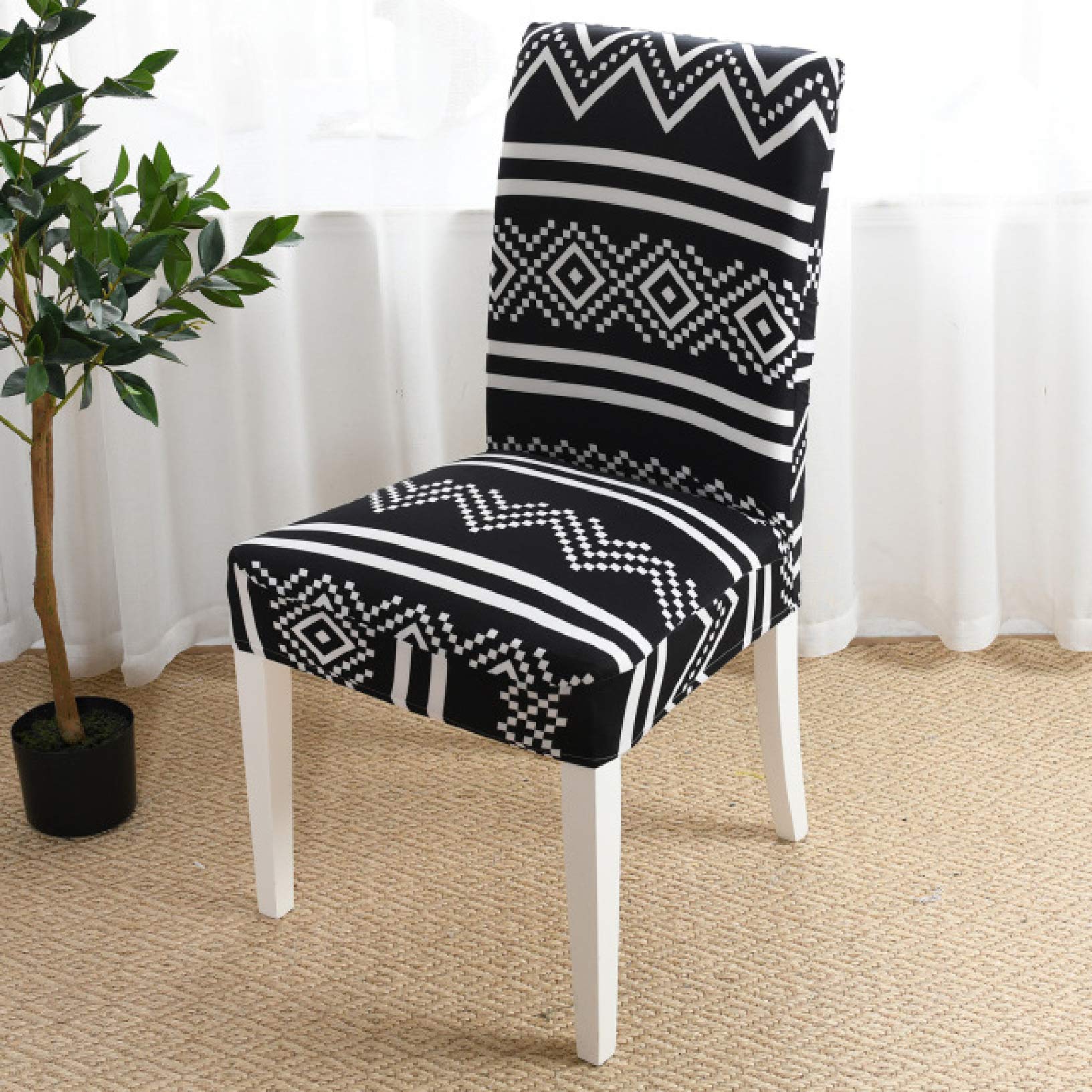 YURASIKU 1/2/4/6PCS Waterproof Stretchable Chair Covers - Printed Washable Seat Covers for Banquet, Hotel & Dining Room - Perfect for Home, Office, Wedding & Restaurant Use