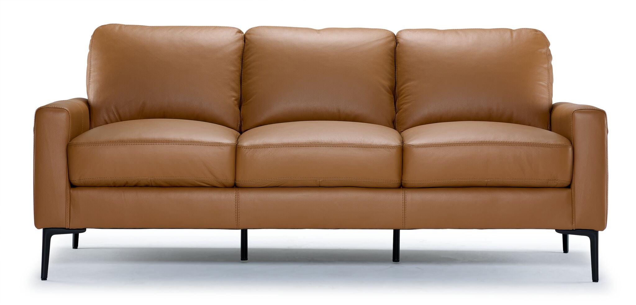 Premium Chito Leather Sofa - Genuine Saddle Brown Leather Couch for Living Room, Office & Lounge | Durable & Stylish Modern Furniture for Home Decor