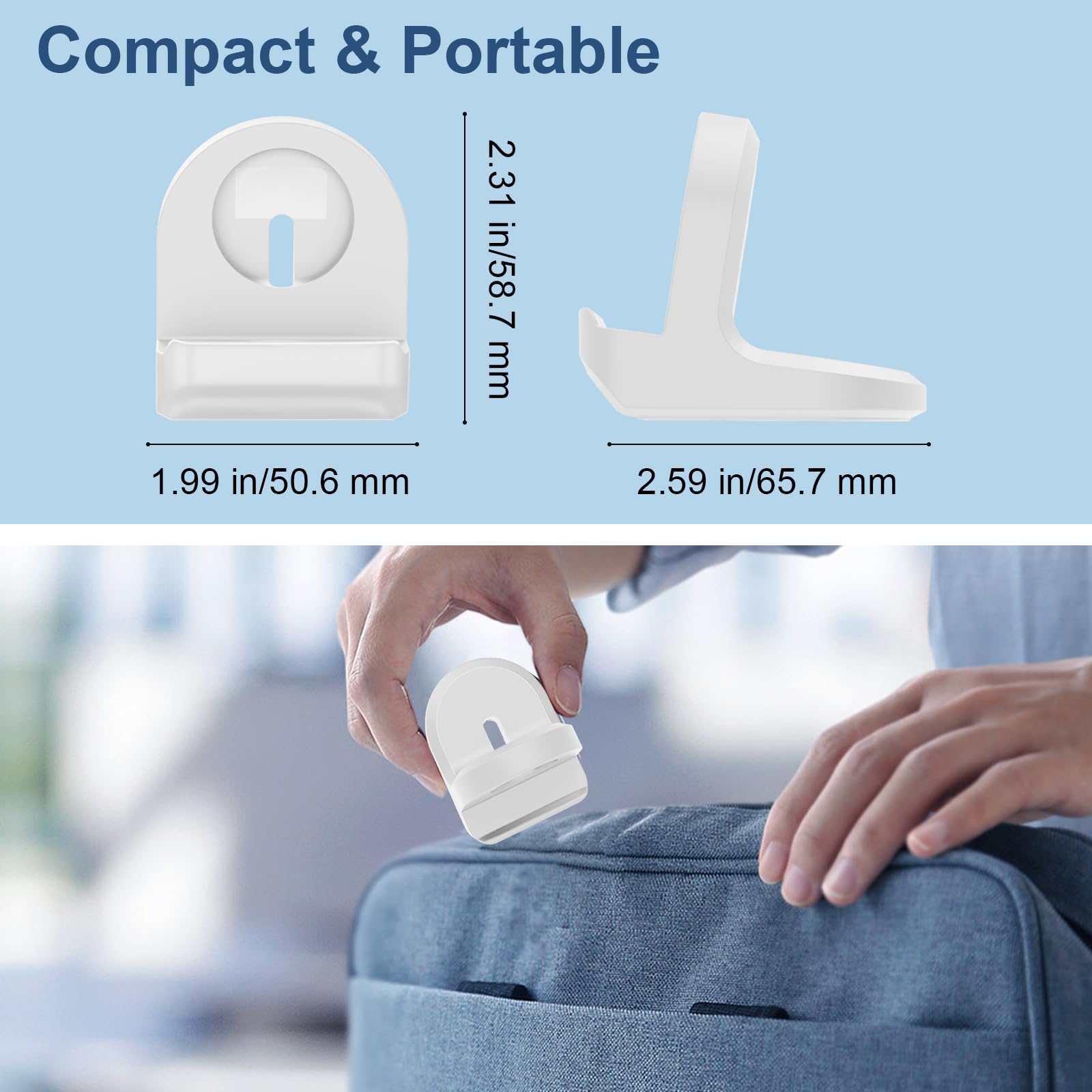 TiMOVO Vertical Charger Stand for Google Pixel Watch 3/Pixel Watch 2/Fitbit Ace LTE - Non-Slip Charging Dock with Cable Management Slot (White) - Perfect for Nightstand, Office Desk & Travel Organization