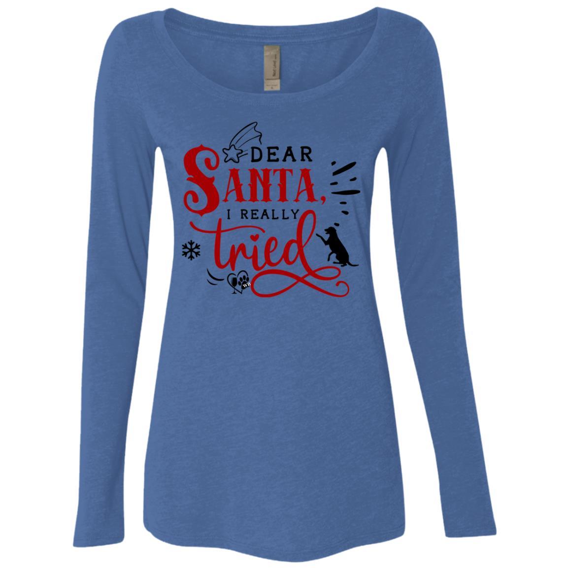 WineyBitches.Co Women's Tri-Blend Long Sleeve Scoop Neck T-Shirt - Soft & Comfortable Casual Top for Everyday Wear, Lounge, and Outings