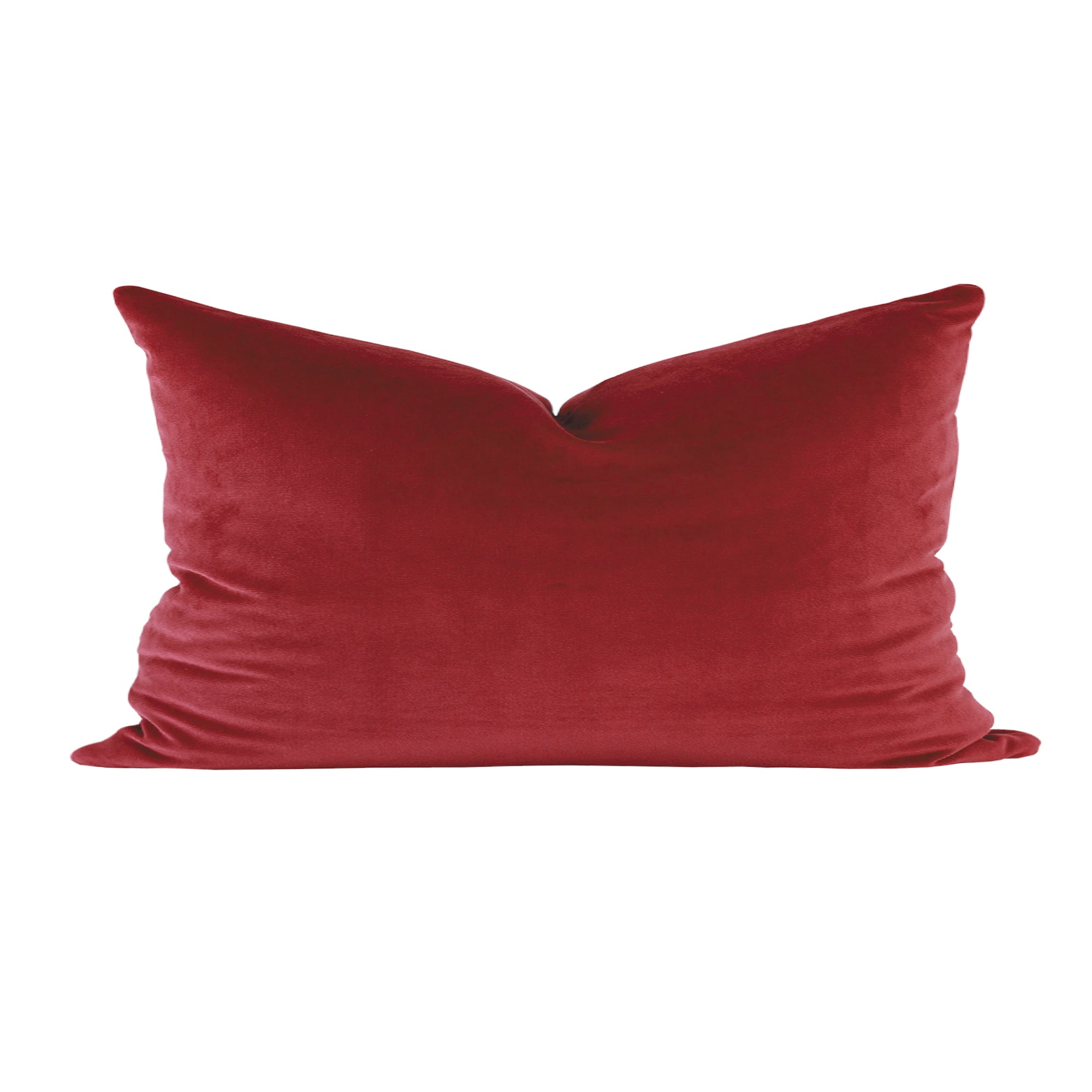 Premium Cranberry Velvet Pillow Cover - Soft Luxurious Decorative Cushion Case for Sofa, Bed, Living Room & Home Decor