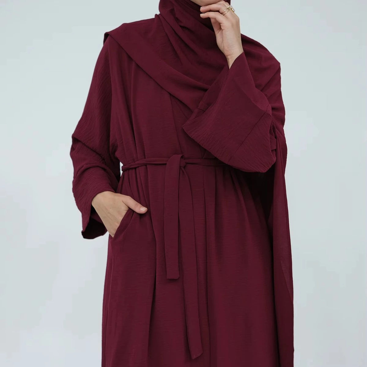 12 Color Options 2-Piece Abaya Dress Set for Muslim Women - Modest Islamic Prayer Outfit with Outer Abaya & Inner Dress - Perfect for Eid, Ramadan, Mosque & Special Occasions