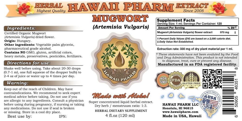 Organic Mugwort Liquid Extract (Artemisia vulgaris) - 32oz Herbal Tincture Supplement for Digestive Support & Relaxation - Perfect for Tea, Aromatherapy & Natural Wellness Rituals