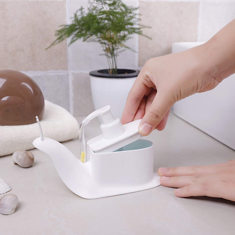 Snail-Shaped Press-Type Liquid Soap Dispenser - 120ml White PP Hand Wash Dispenser for Bathroom, Kitchen & Travel | Home, Hotel & Office Use