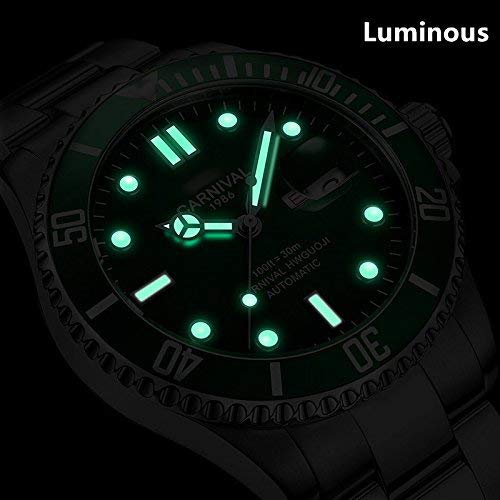 Carlien Men's Luxury Automatic GMT Diving Watch - Stainless Steel, Sapphire Glass, Luminous - Business & Sport Mechanical Watch for Professionals & Adventurers