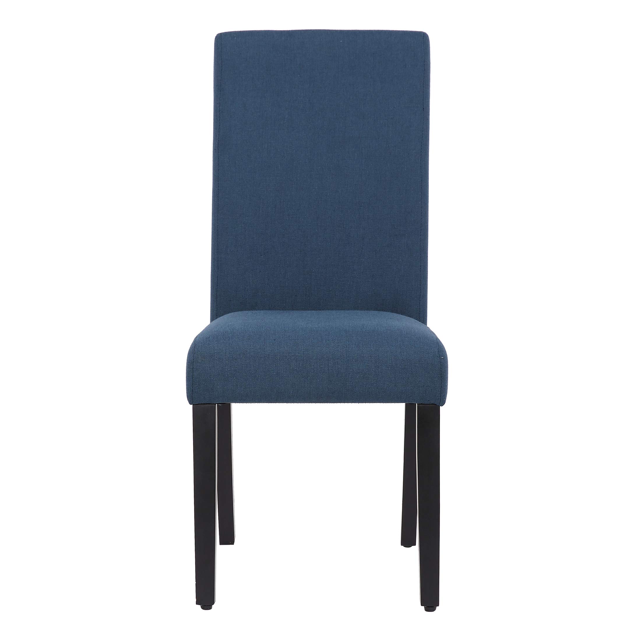 WestinTrends Linox Upholstered Dining Room Chairs Set of 2 - Modern Parsons Chairs with Linen Fabric & Solid Wood Legs in Blue - Perfect for Kitchen, Dining Table, and Home Office