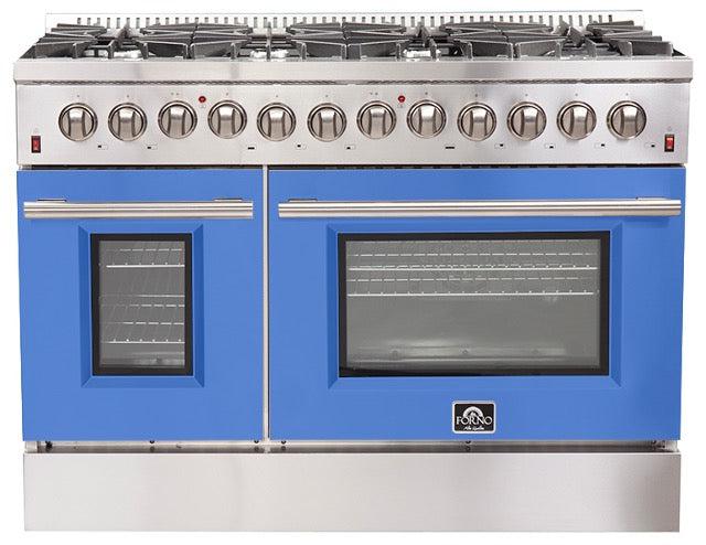 Forno Galiano Professional 48-Inch 6.58 cu. ft. Dual Fuel Range - Stainless Steel Gas Stove & Electric Oven (Model FFSGS6156 48) | Perfect for Home Chefs & Commercial Kitchens