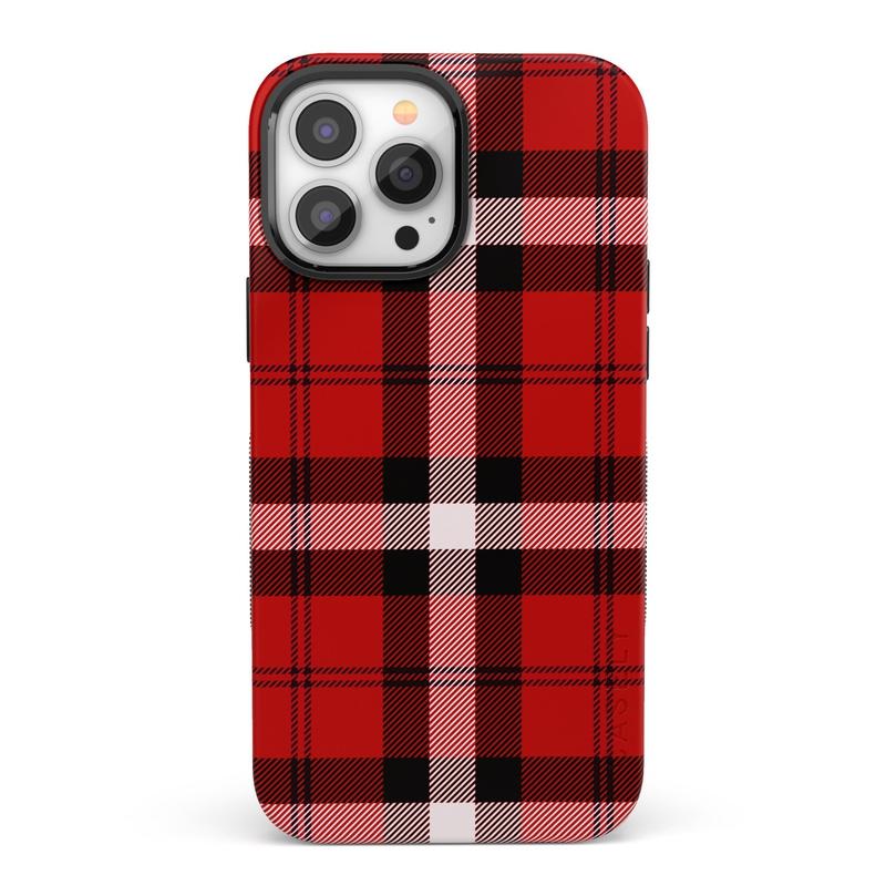 Casely iPhone 13 Pro Max Case with MagSafe Compatibility - Stylish Red Plaid Design | Perfect for Everyday Protection & Wireless Charging | Ideal for Work, Travel & Outdoor Activities