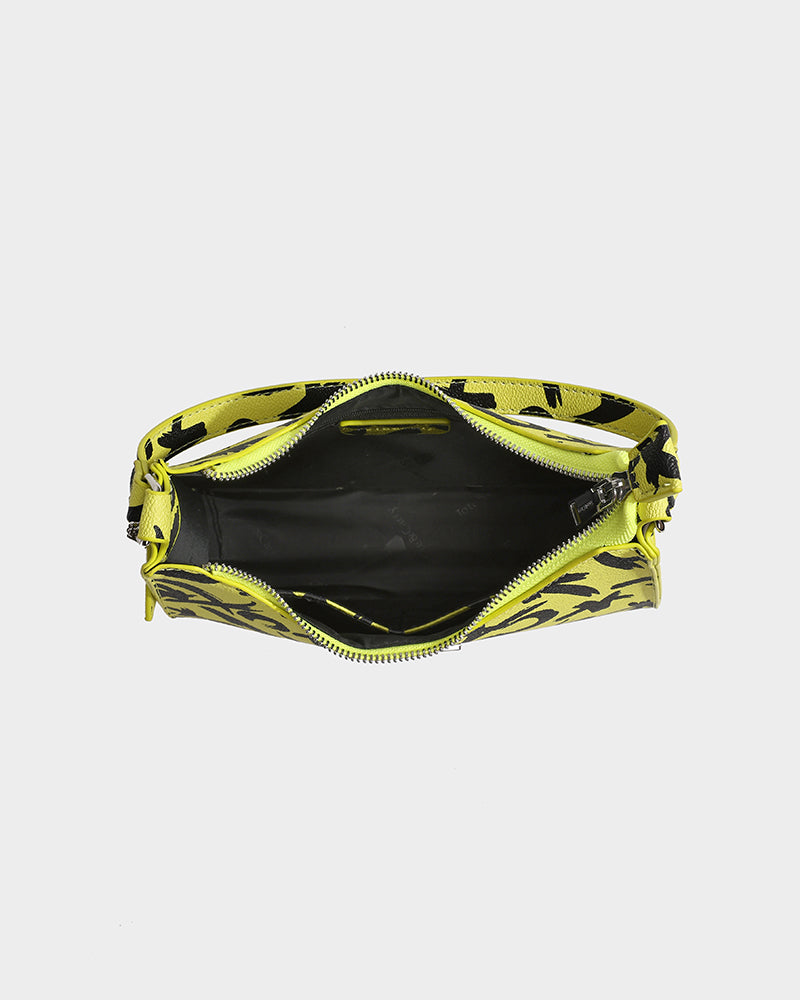 Trendy Yellow Graffiti Shoulder Bag for Women & Men - Stylish Crossbody Purse for Streetwear, Travel & Daily Use
