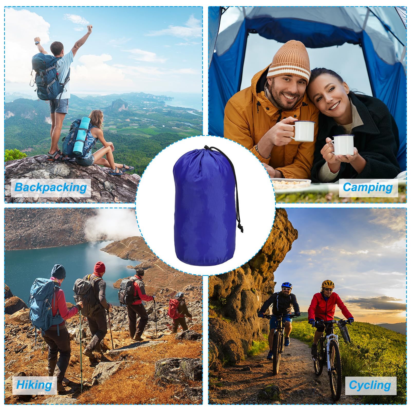 Waterproof PATIKIL Stuff Sack - Portable Outdoor Storage Bag with Drawstring & Dust Flap for Camping, Hiking, Travel Gear Organization
