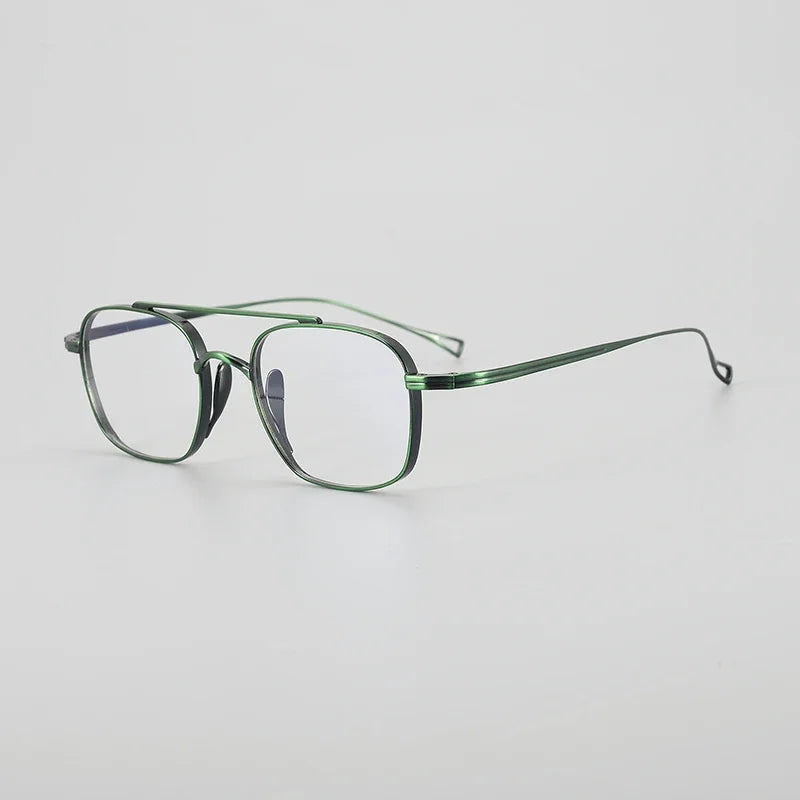Aror Unisex Full Rim Square Double Bridge Titanium Eyeglasses Frame 49501 - Lightweight Durable Glasses for Work, Reading & Fashion