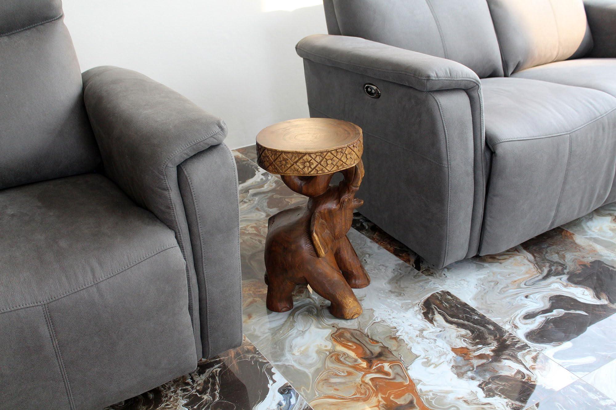 Haussmann® Solid Wood Elephant Stool - 11