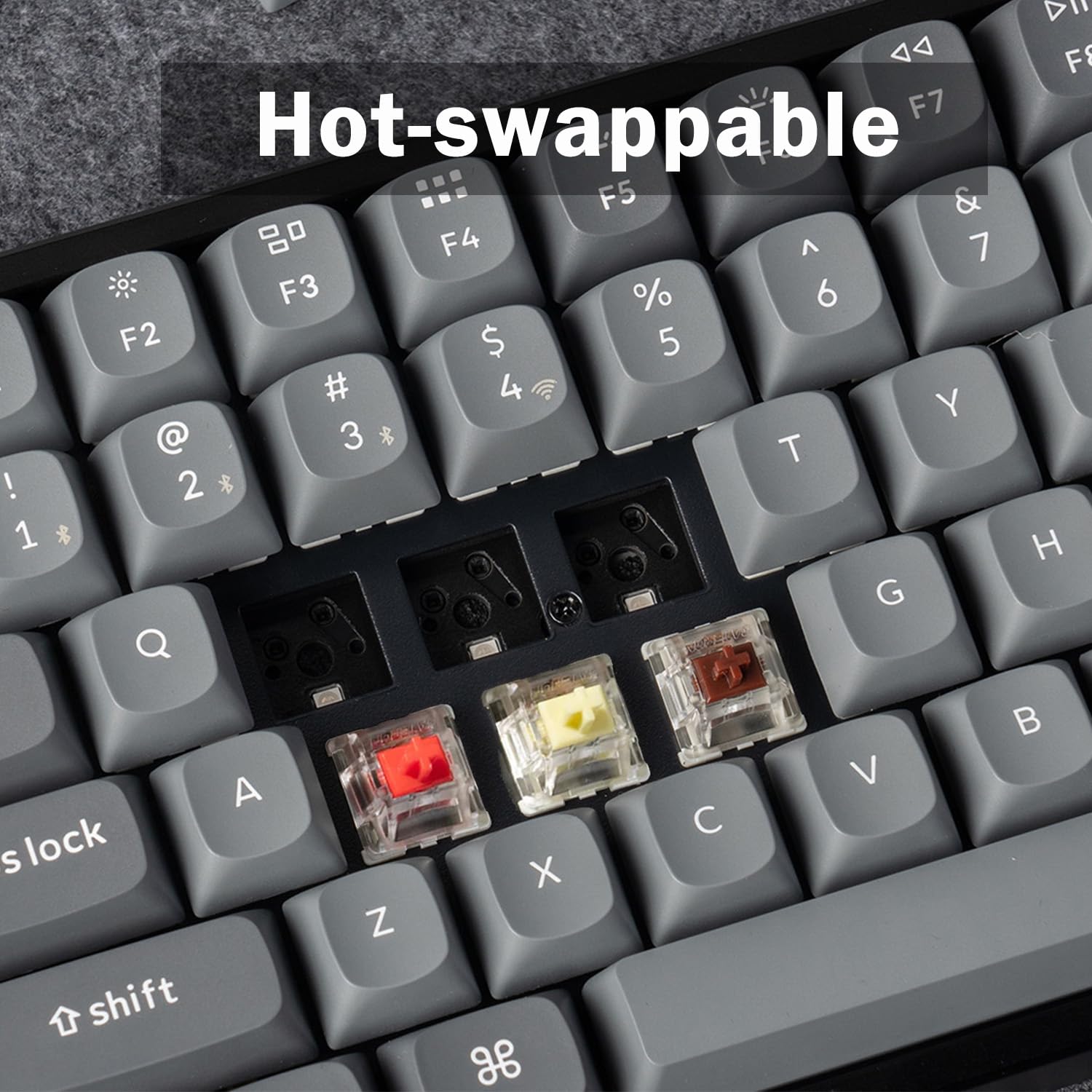 Keychron K2 Max 75% Wireless Mechanical Keyboard - 84-Key Compact Layout, Hot-Swappable, Bluetooth/2.4GHz/Wired, RGB Backlit, Super Red Switches for Mac/Windows/Linux - Perfect for Gaming, Coding & Office Work