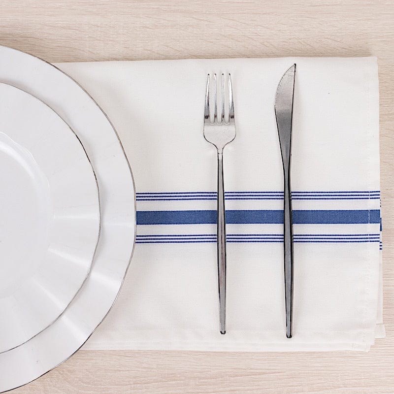 10 Pack Striped Polyester Napkins 18x22 Inches - Elegant Table Linens for Dinner Parties, Weddings & Home Decor