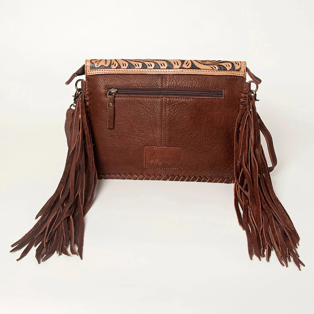American Darling Genuine Leather Fringe Crossbody Purse - Stylish Boho Handbag for Women, Perfect for Casual Outings & Music Festivals