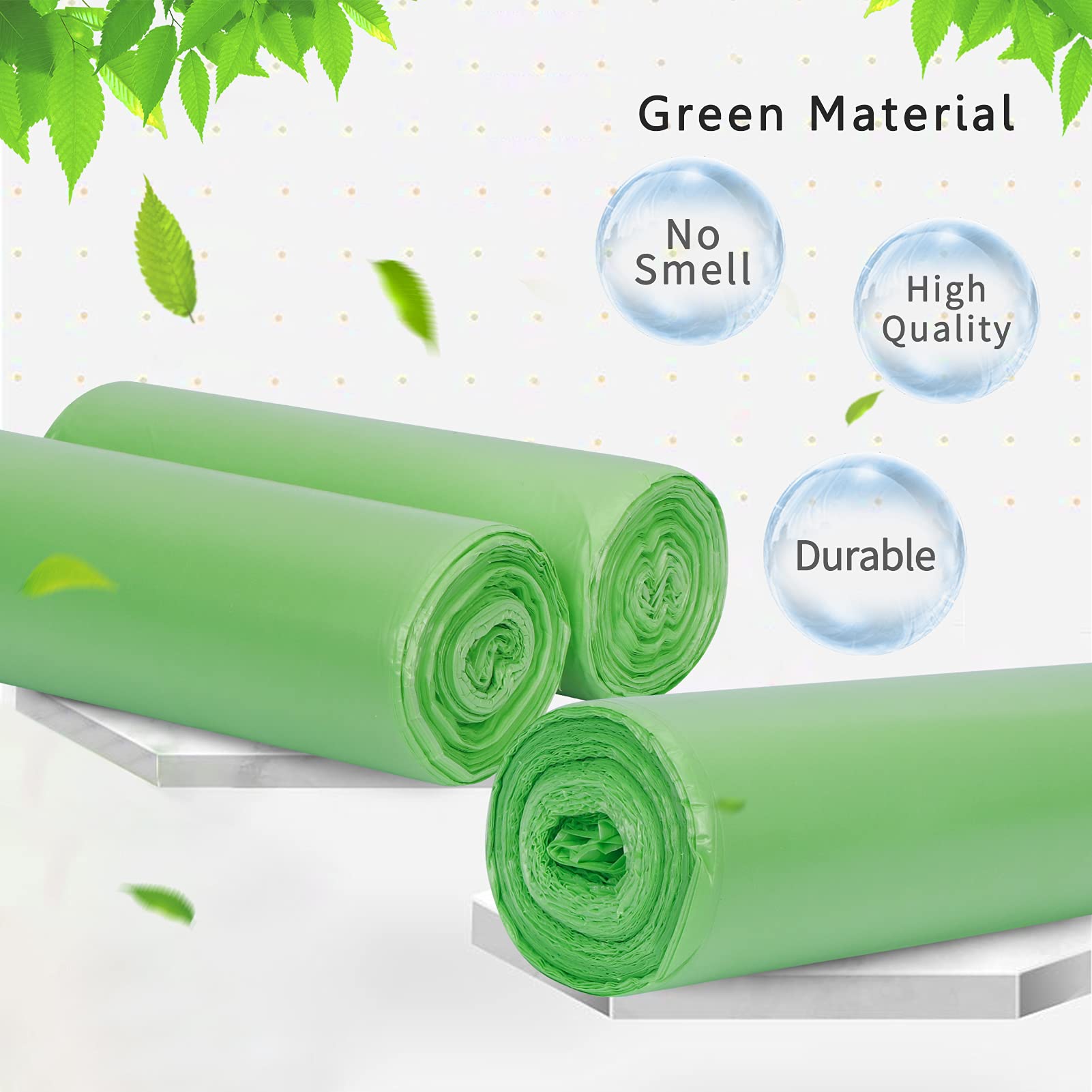 Toplive 4 Gallon Green Trash Bags - Heavy Duty Garbage Bags for Kitchen, Bathroom, Bedroom & Office Waste Bins | Perfect for Home, Office & Commercial Use